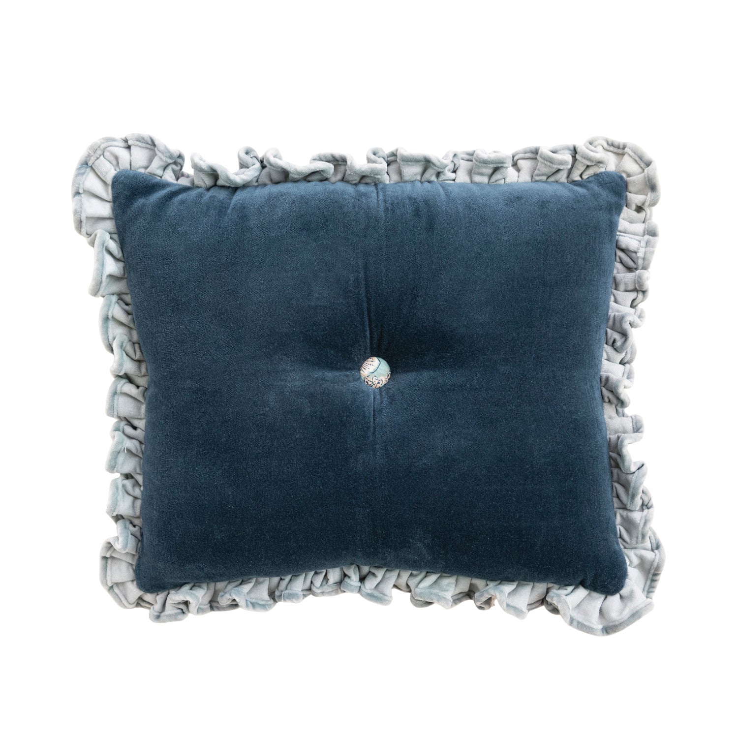 Cotton Velvet Tufted Lumbar Pillow