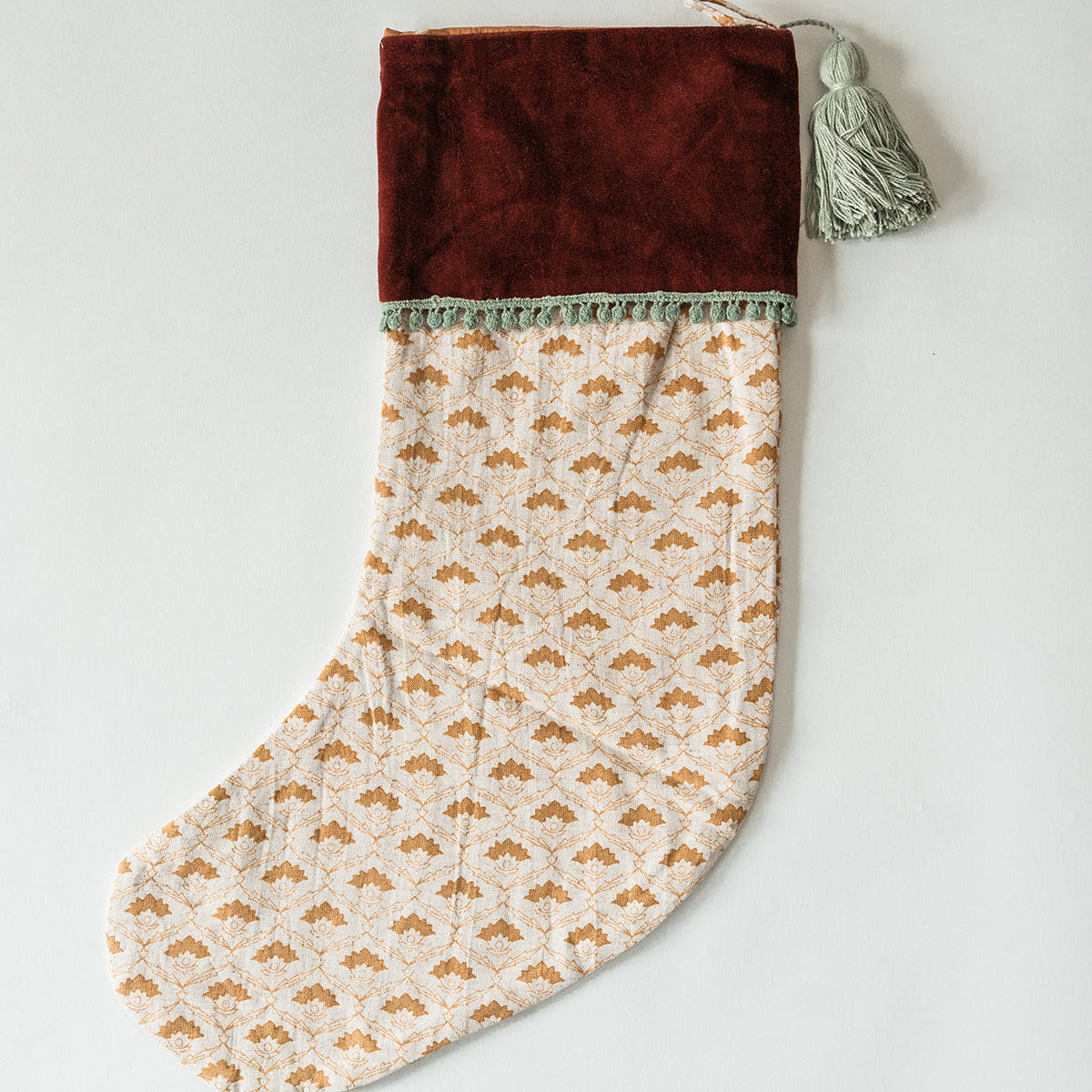 Regal Block Print Stocking