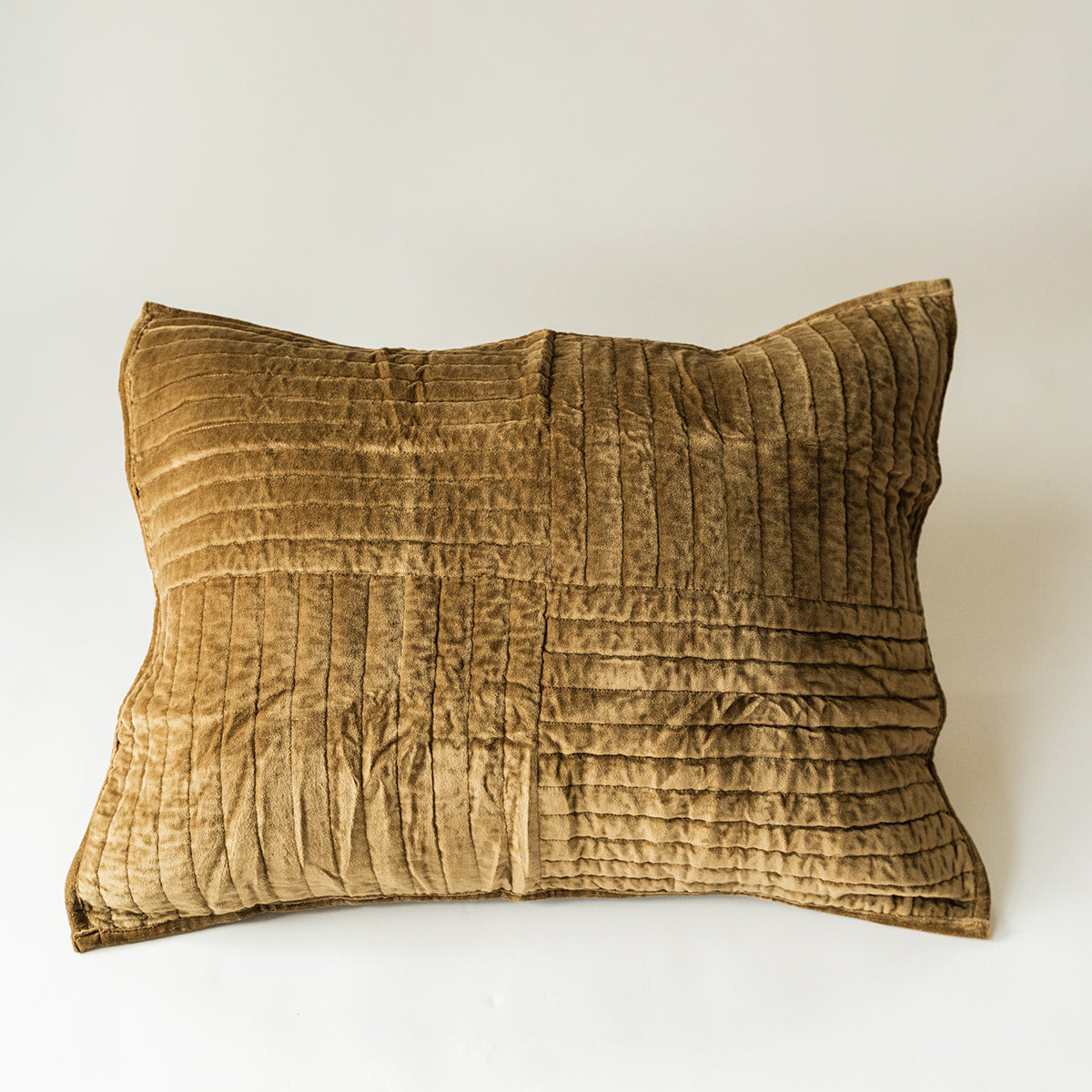 Channel Grid Velvet Shams - Set of 2