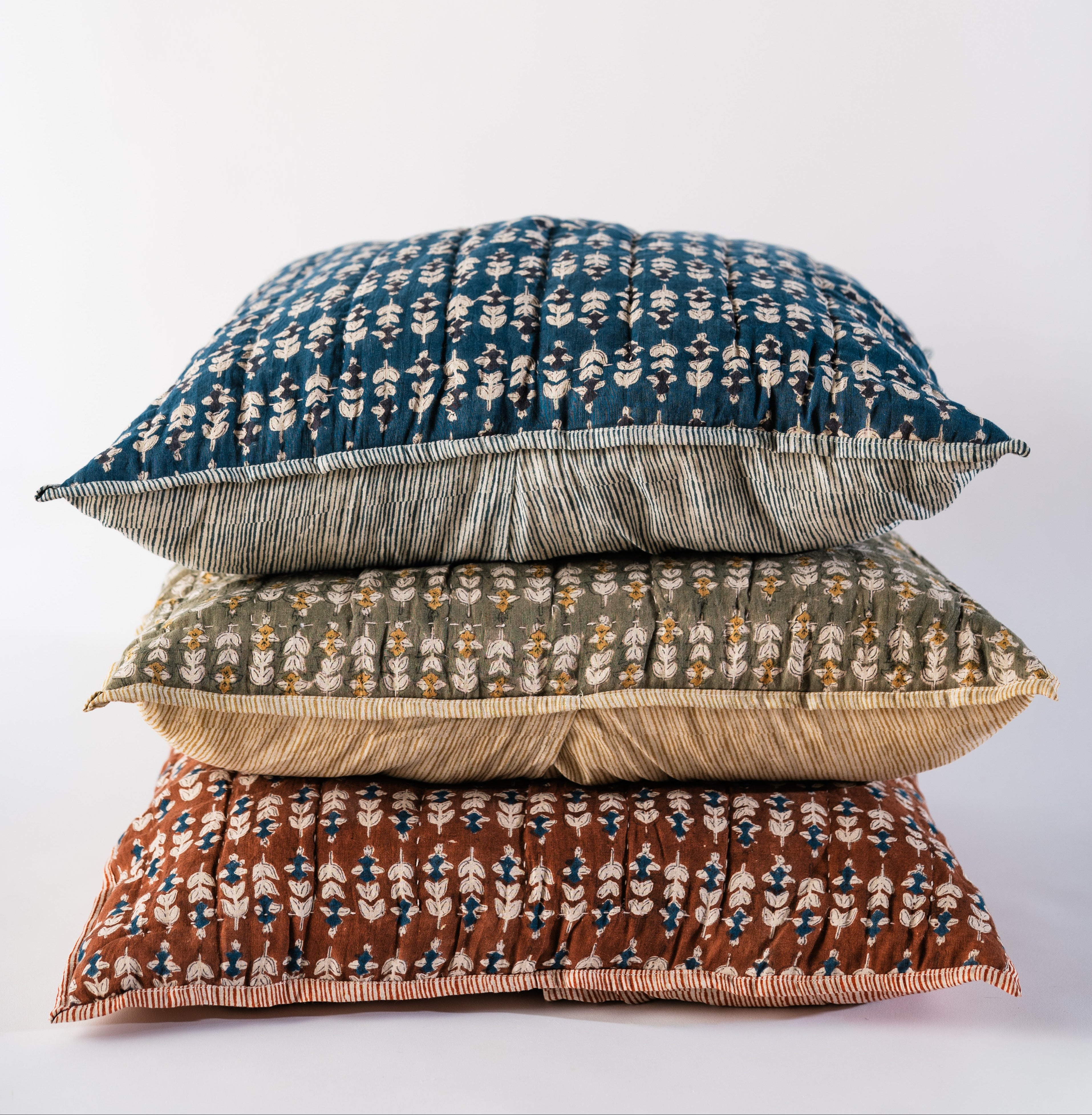 Blossom Block Print Euro Shams - Set of 2