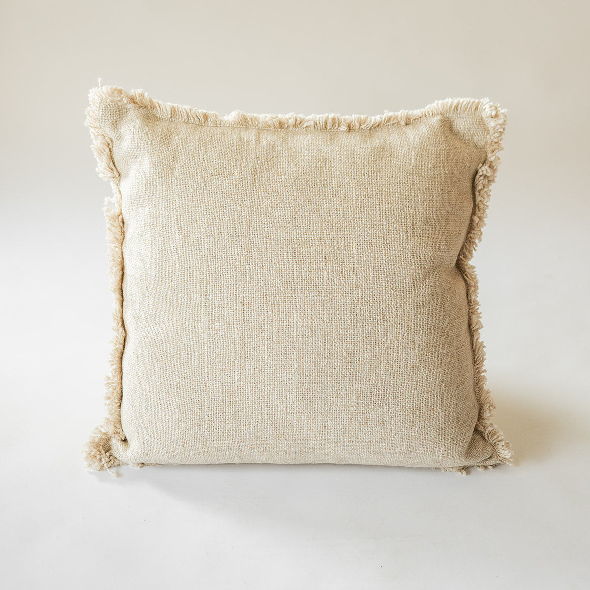Luxe Linen Fringe Square Throw Pillow
