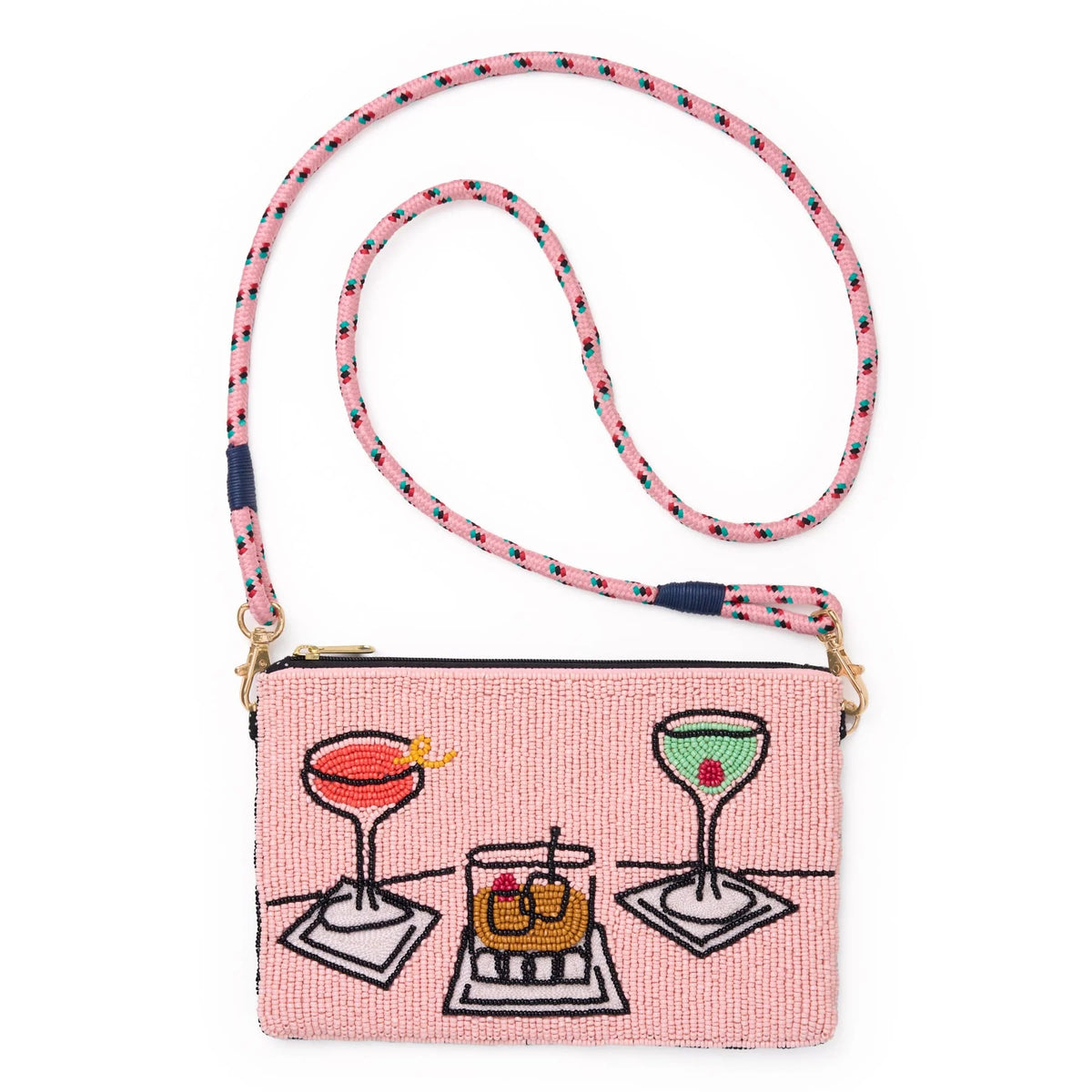 Leila Seed Bead Clutch With Strap