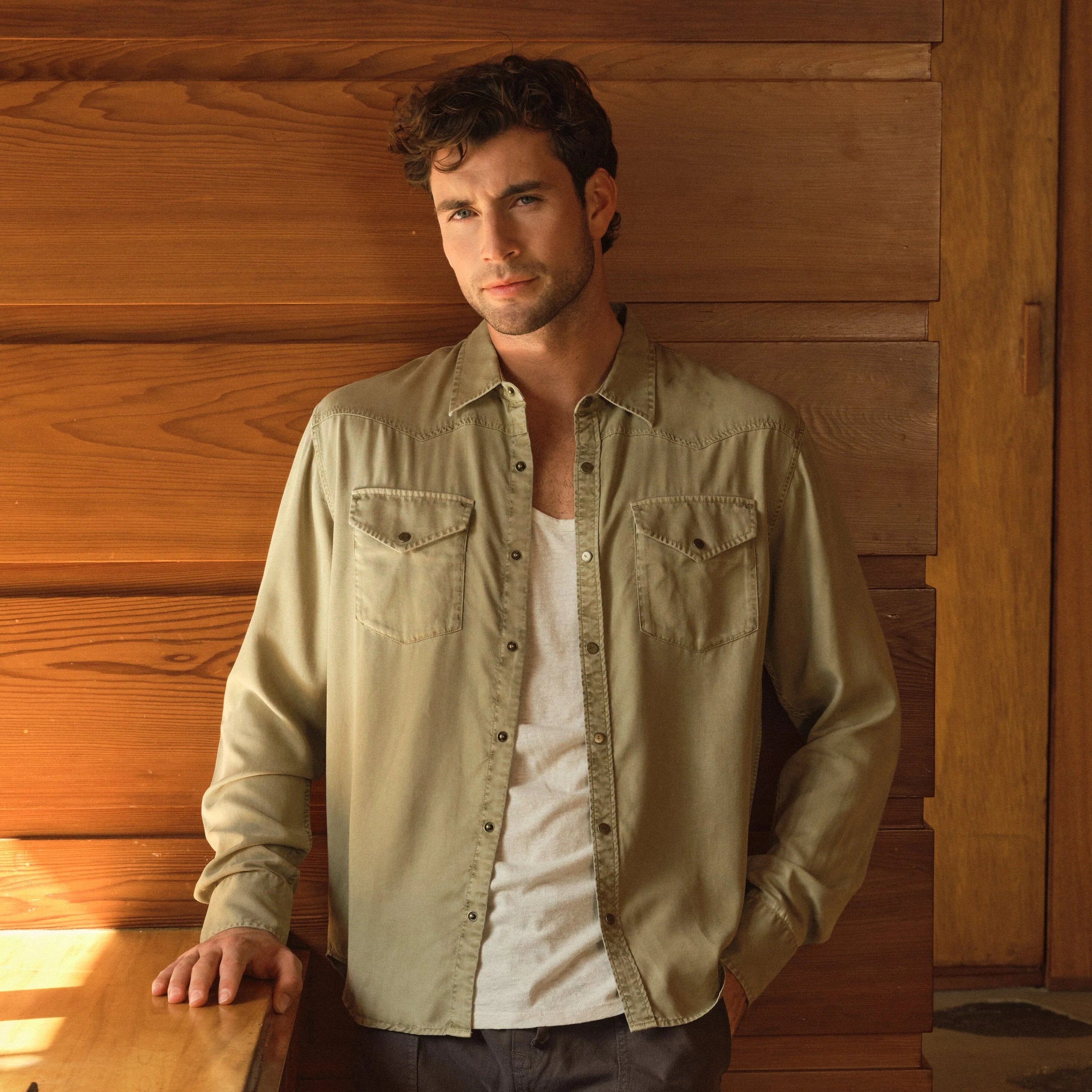 Cash Western Shirt in Lyocell - Men's