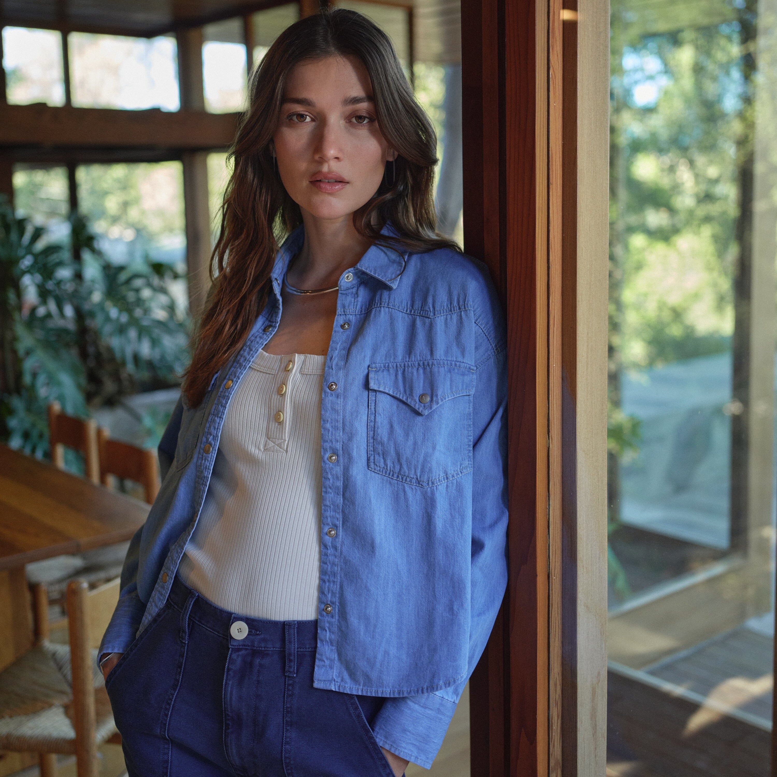 Riley Western Denim Shirt - Women's