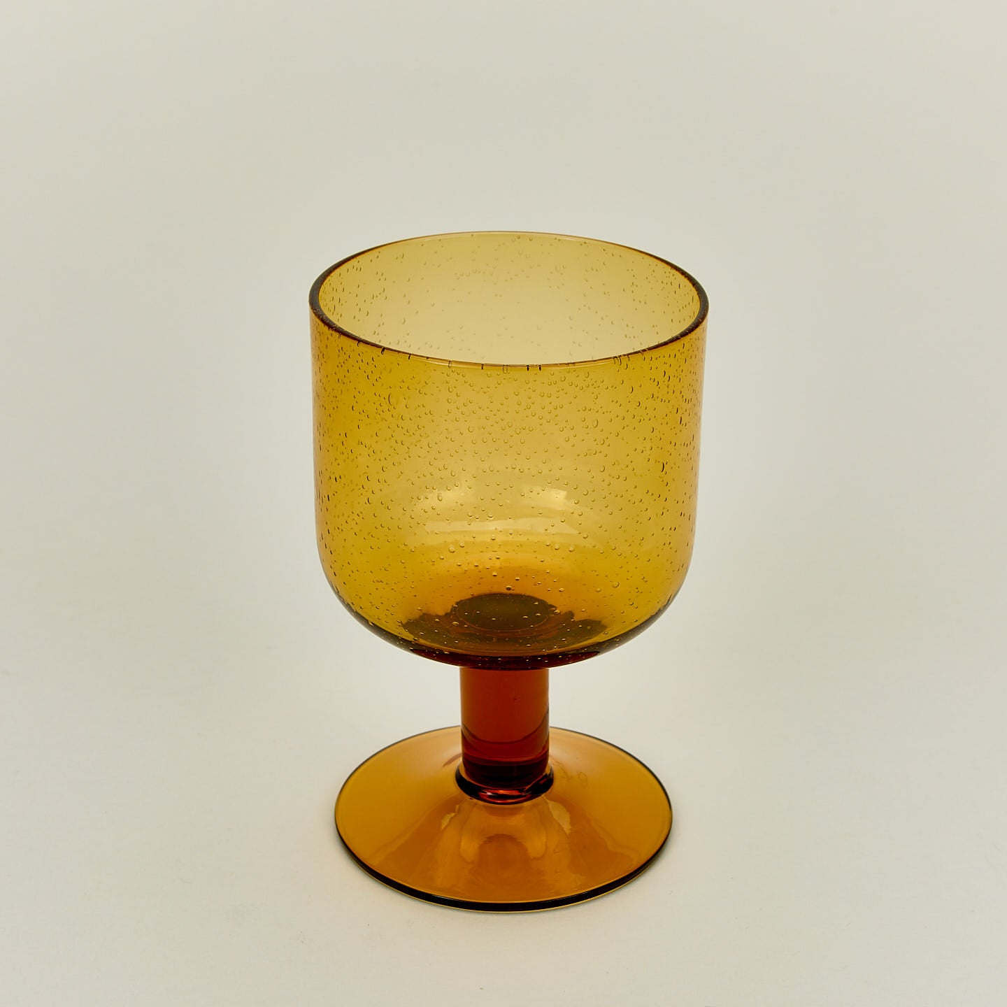 SIMPLE SEEDED GLASSWARE - STEMMED - SET OF 4, AMBER