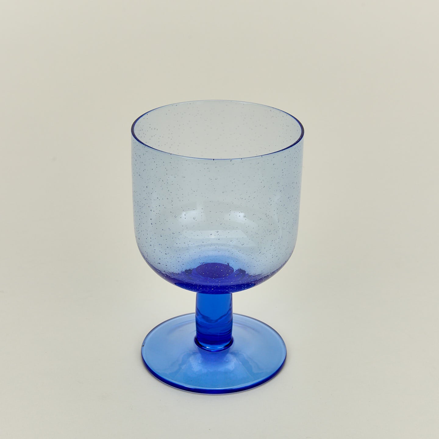 SIMPLE SEEDED GLASSWARE - STEMMED - SET OF 4, BLUE