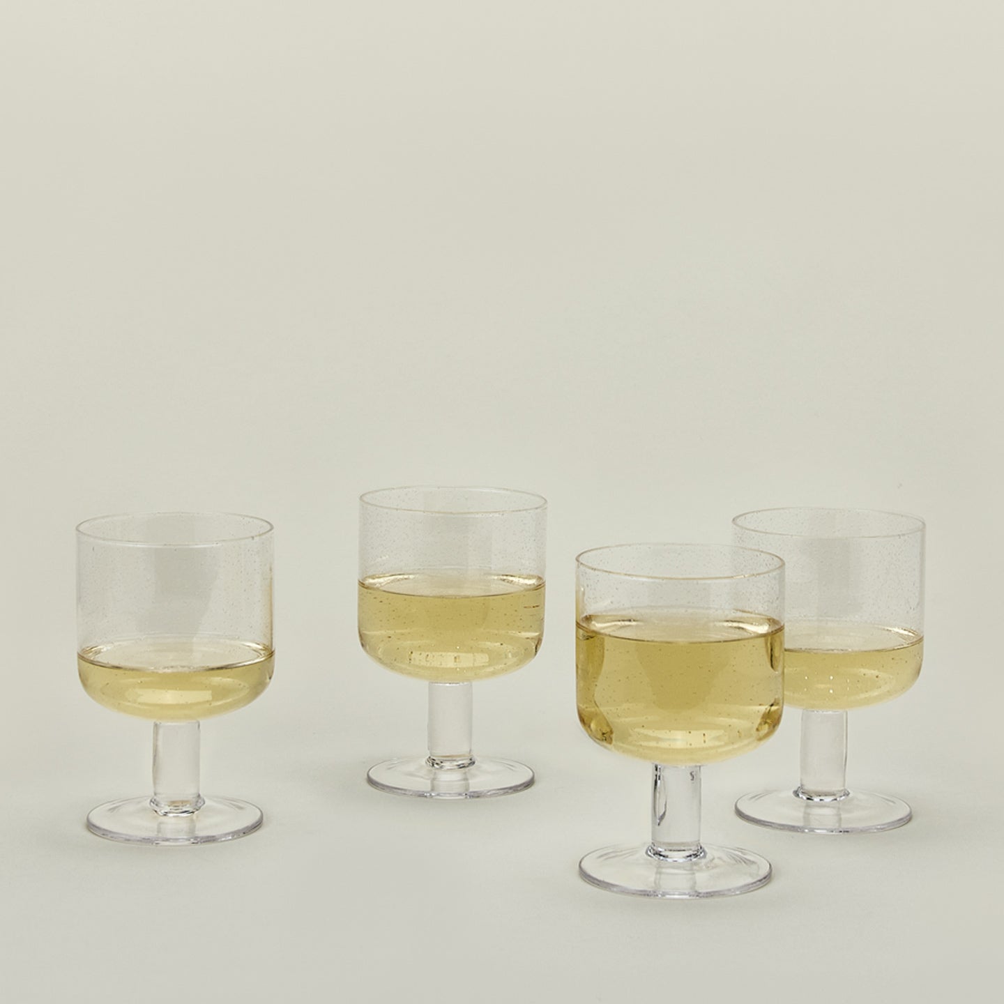 SIMPLE SEEDED GLASSWARE - STEMMED - SET OF 4, CLEAR