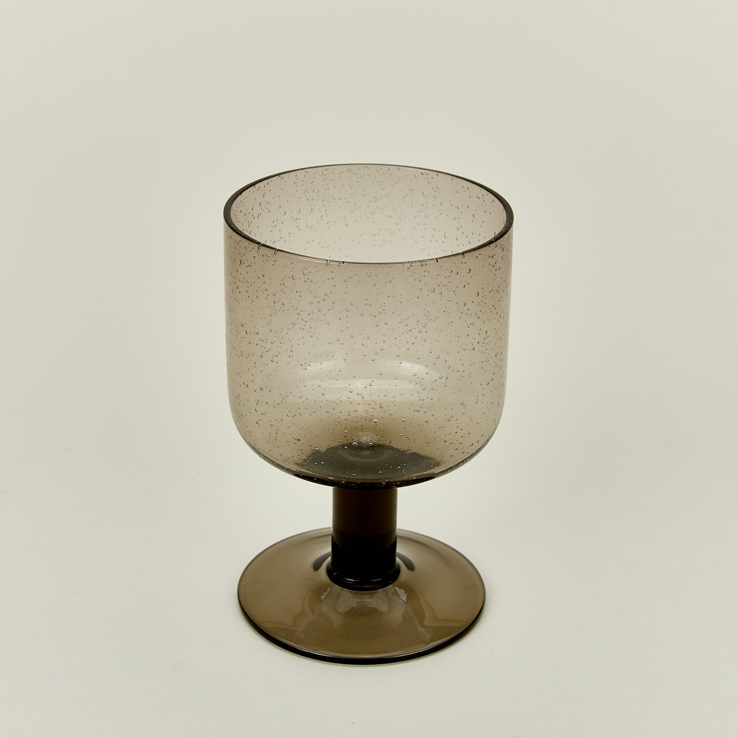 SIMPLE SEEDED GLASSWARE - STEMMED - SET OF 4, SMOKE