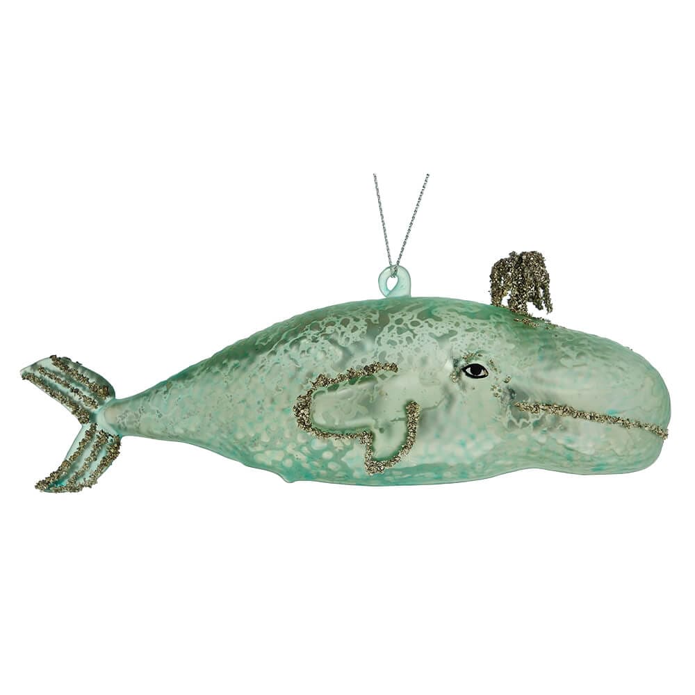Victorian Whale Glass Ornament