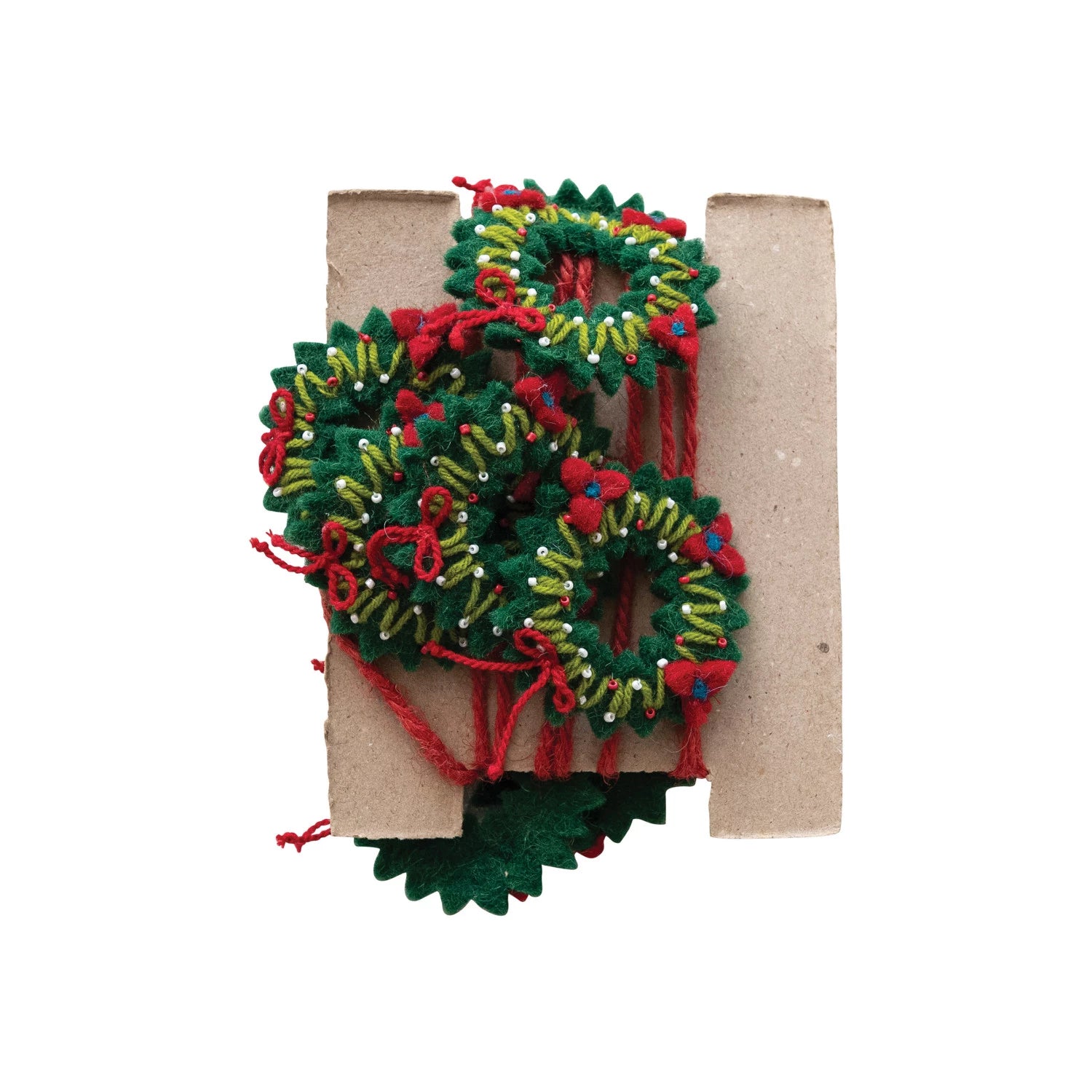 Handmade Wool Felt Holiday Wreaths Garland