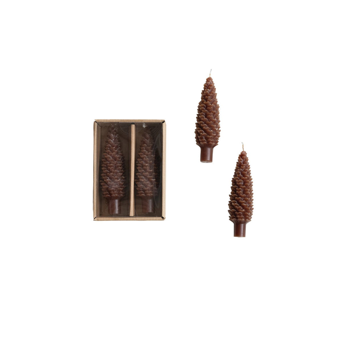 Pinecone taper, set of 2