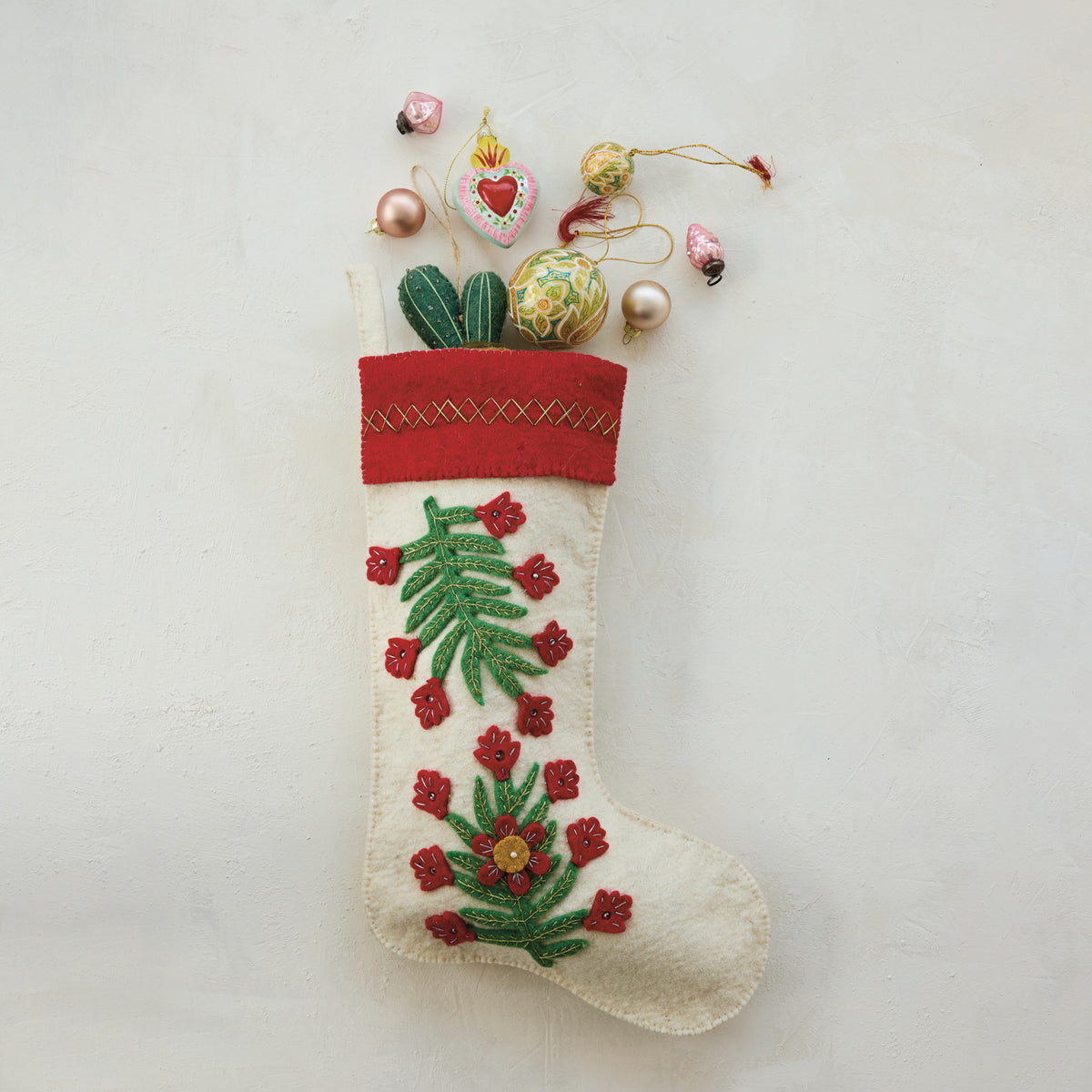 Botanical Wool Felt Stocking