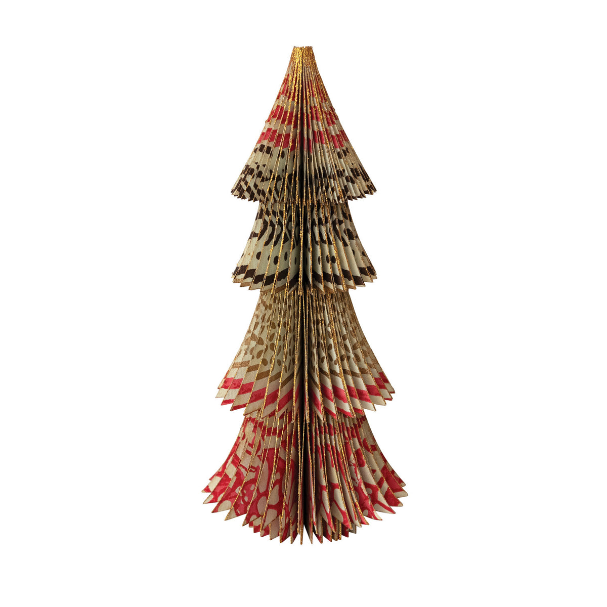 Recycled Block Printed Paper Folding Trees