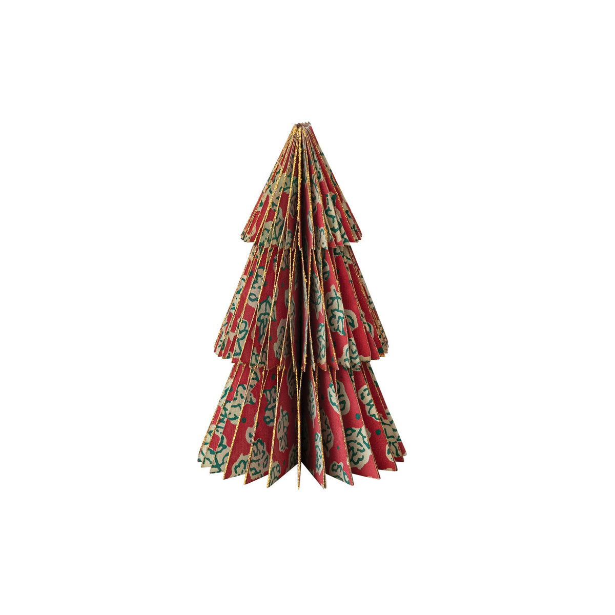 Recycled Block Printed Paper Folding Trees