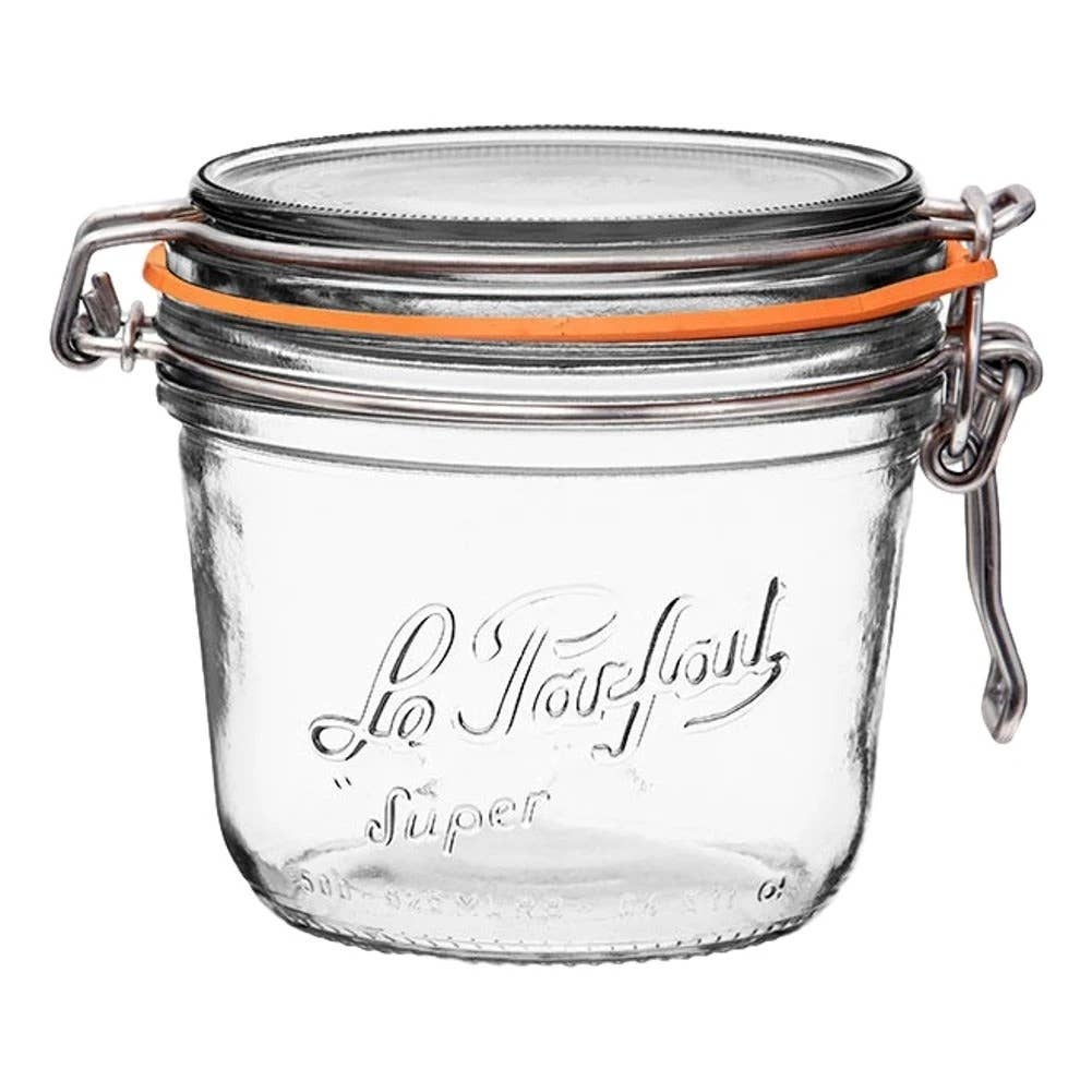 500ml Tapered French Glass Preserving Jar with Airtight Rubber Seal