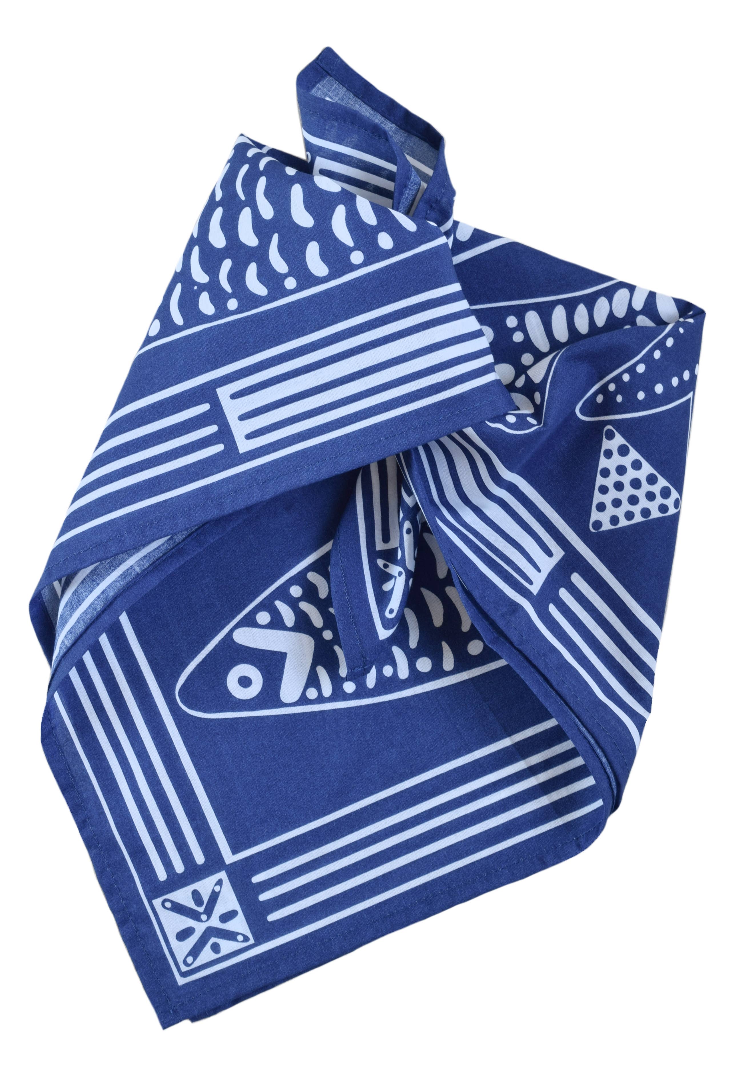 Sardine Bandana - 100% Cotton - Nautical Print - Hanky Ascot