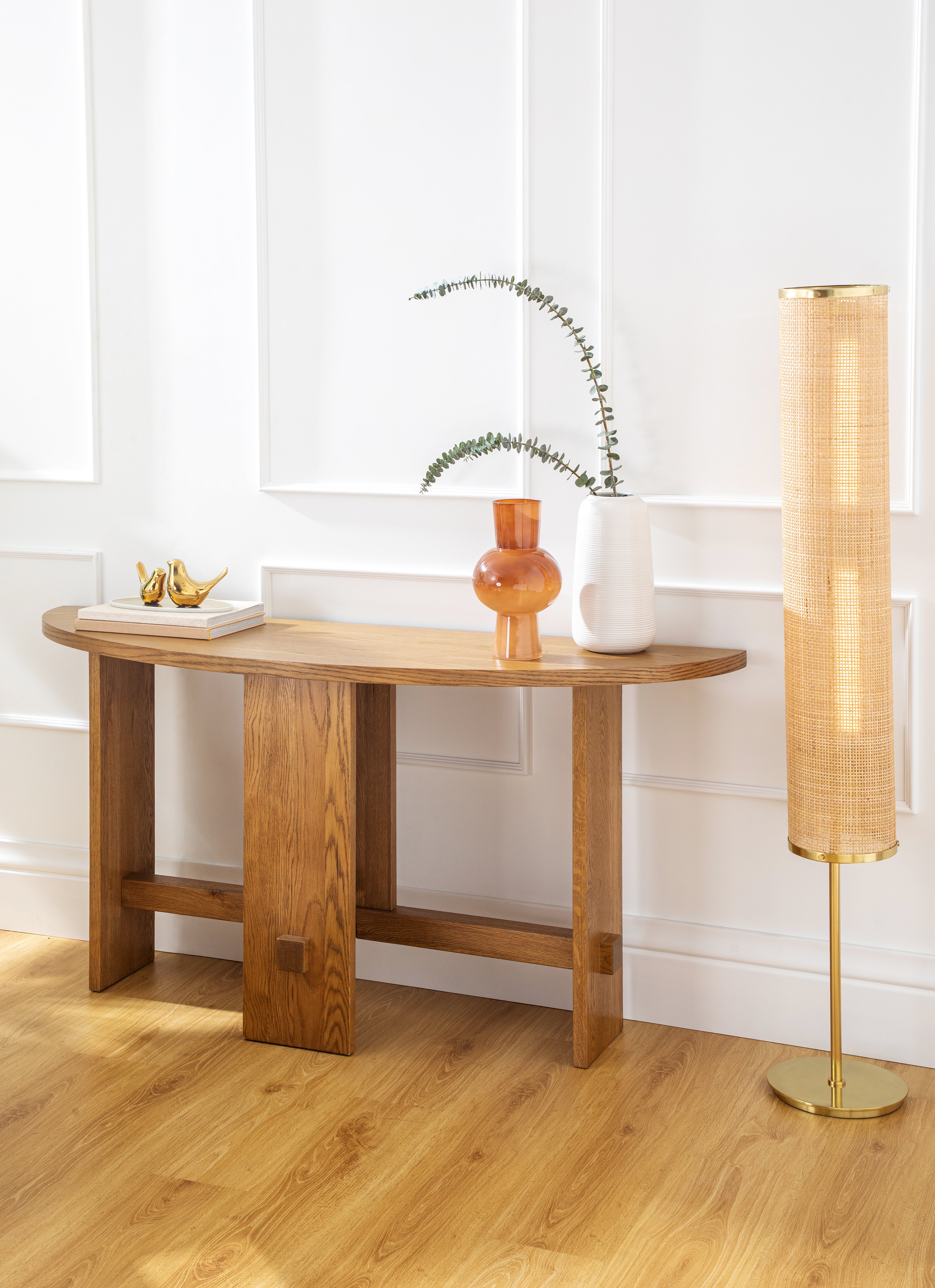 Saguaro Oak Demi-Lune Console