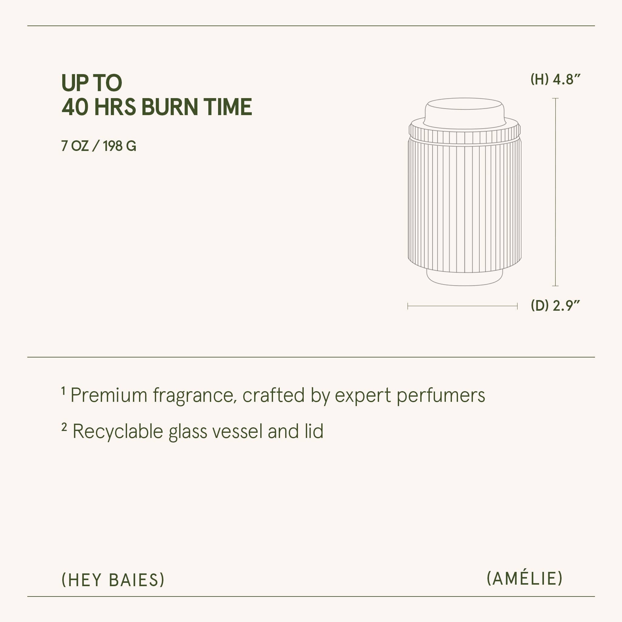 Scented Candle - Hey Baies - 7oz | La Jolie Muse