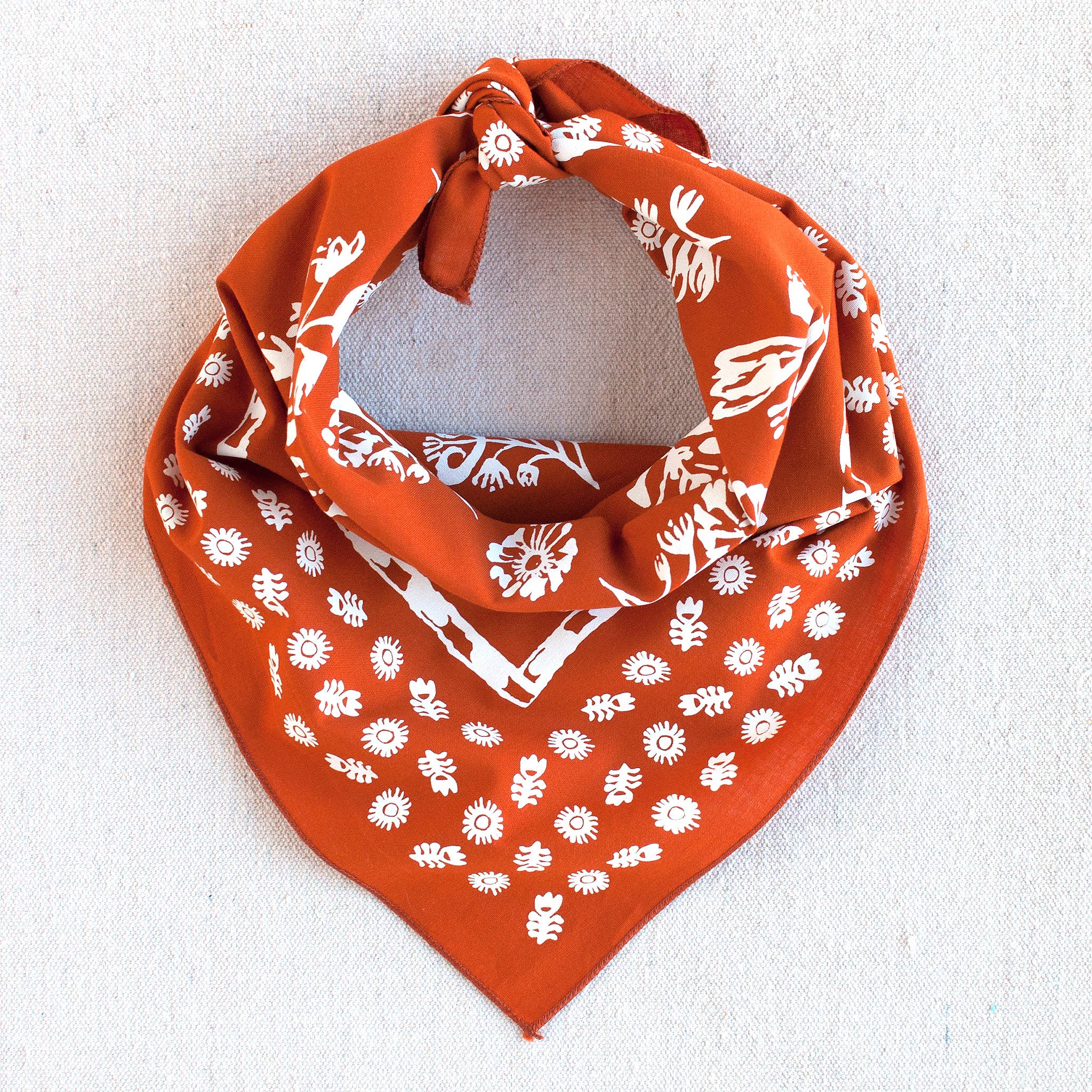 Floral Bandana- Marmalade Orange