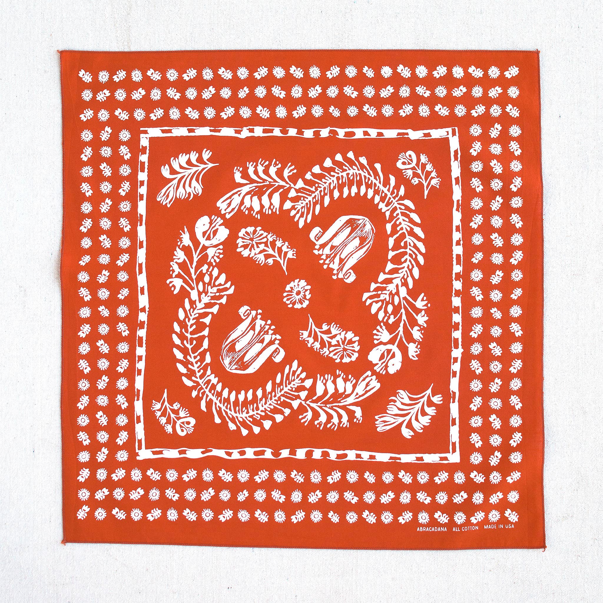 Floral Bandana- Marmalade Orange