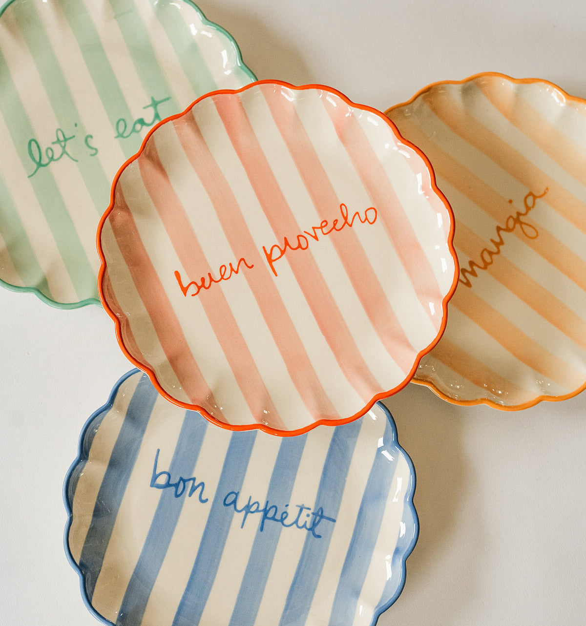 Kinsey Scallop Dessert Plate - Set of 4 (GREEN)