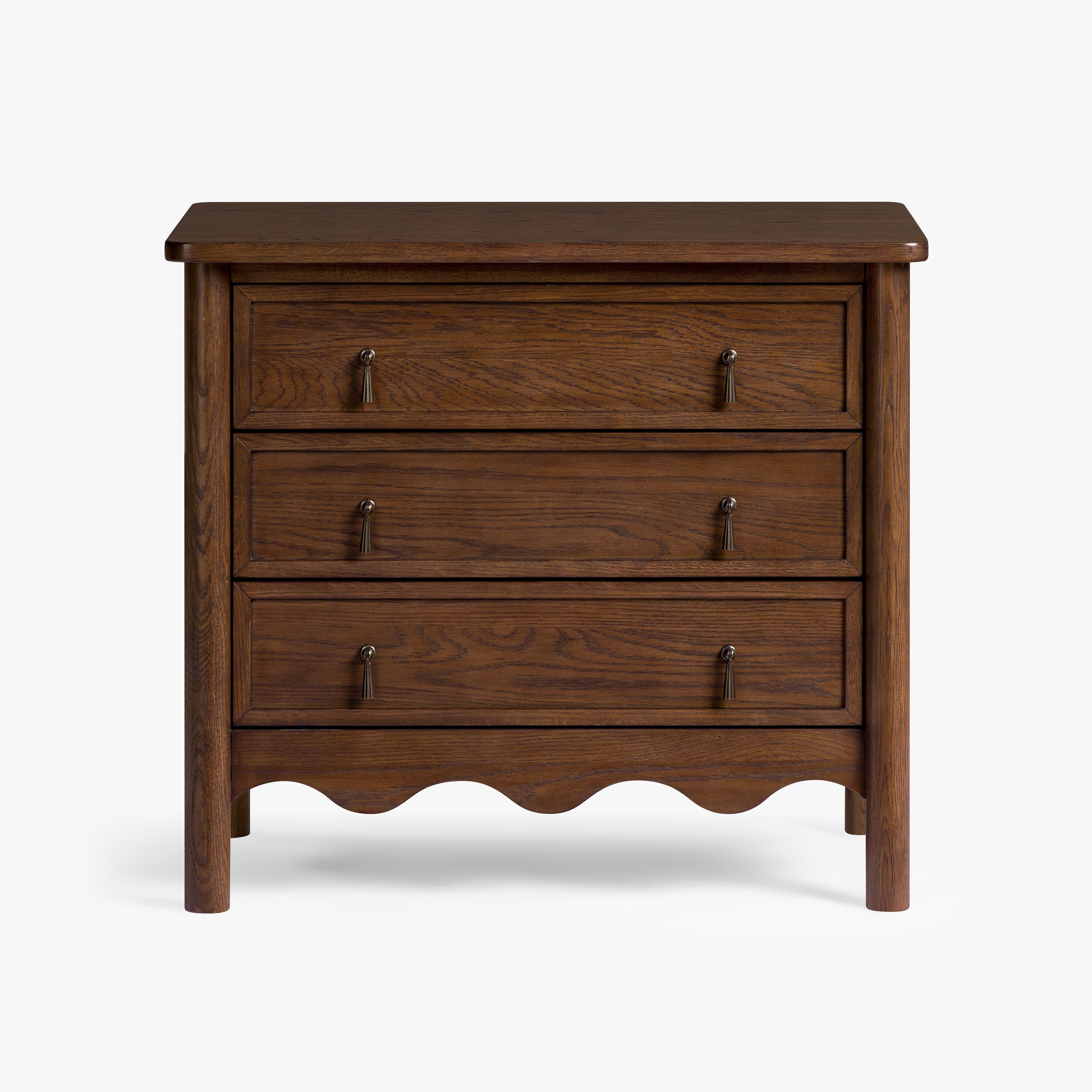 Onda 3-Drawer Oak Nightstand