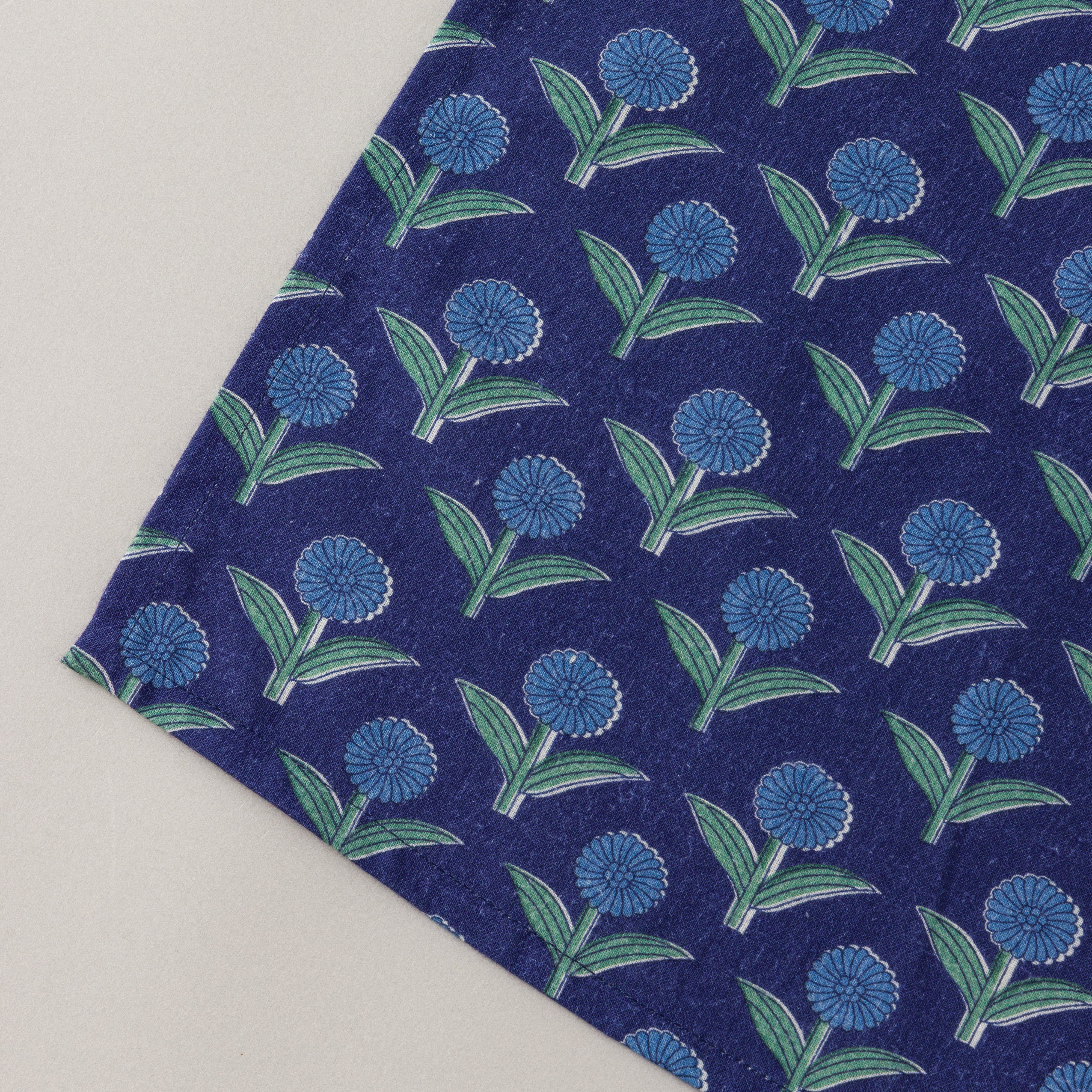 Indigo Thistle Cotton Napkins - Set of 4