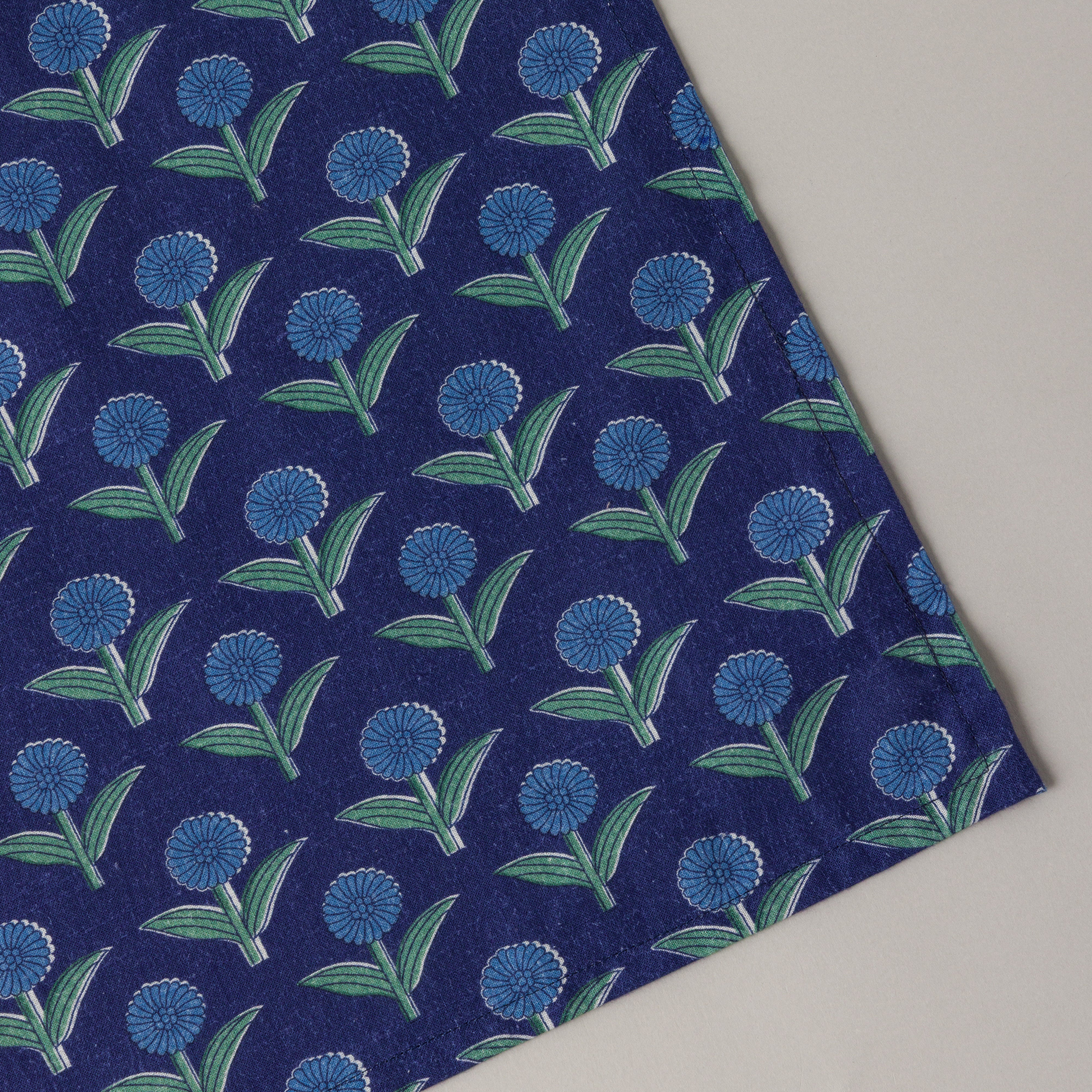 Indigo Thistle Cotton Napkins - Set of 4