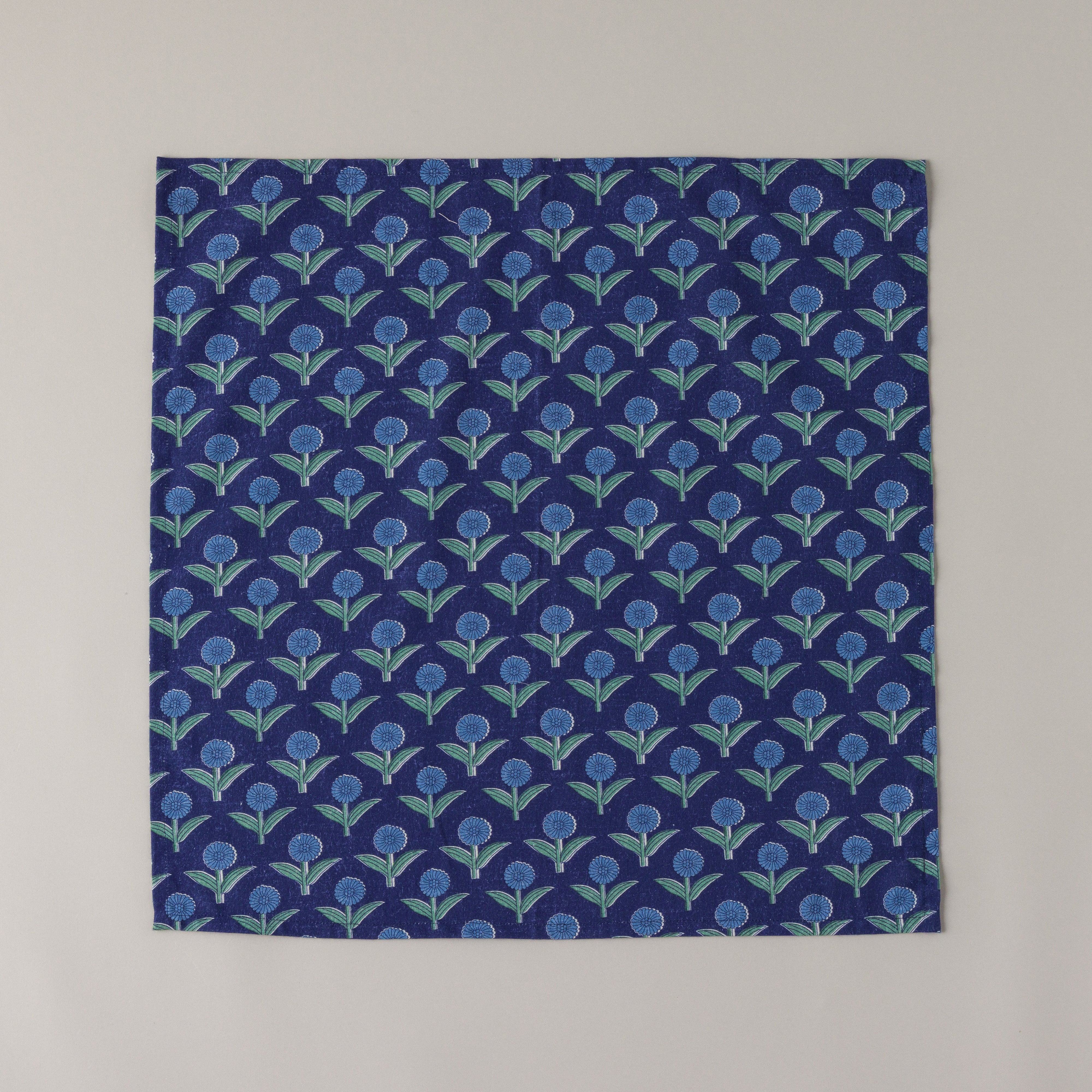 Indigo Thistle Cotton Napkins - Set of 4