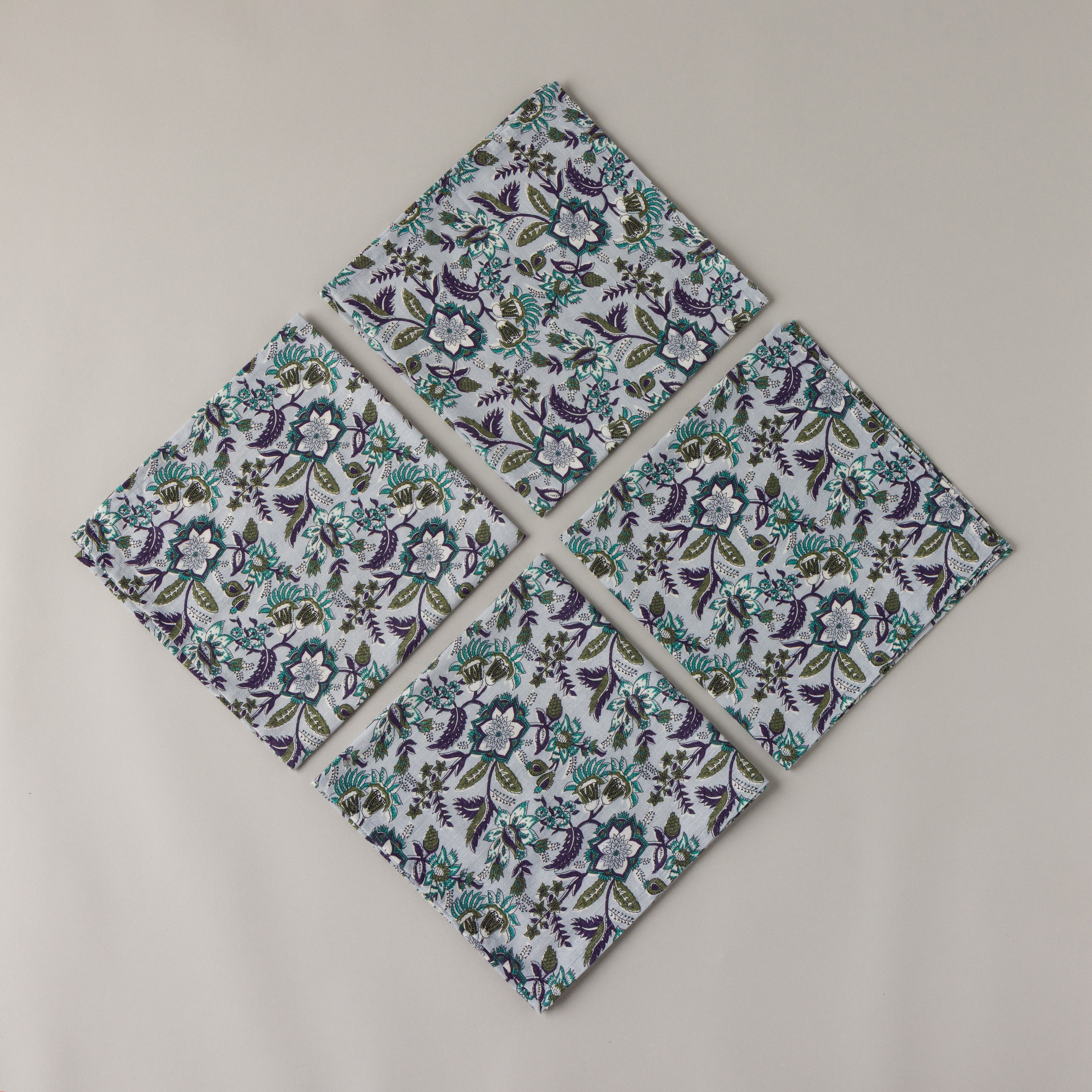 Willow Bloom Cotton Napkins - Set of 4