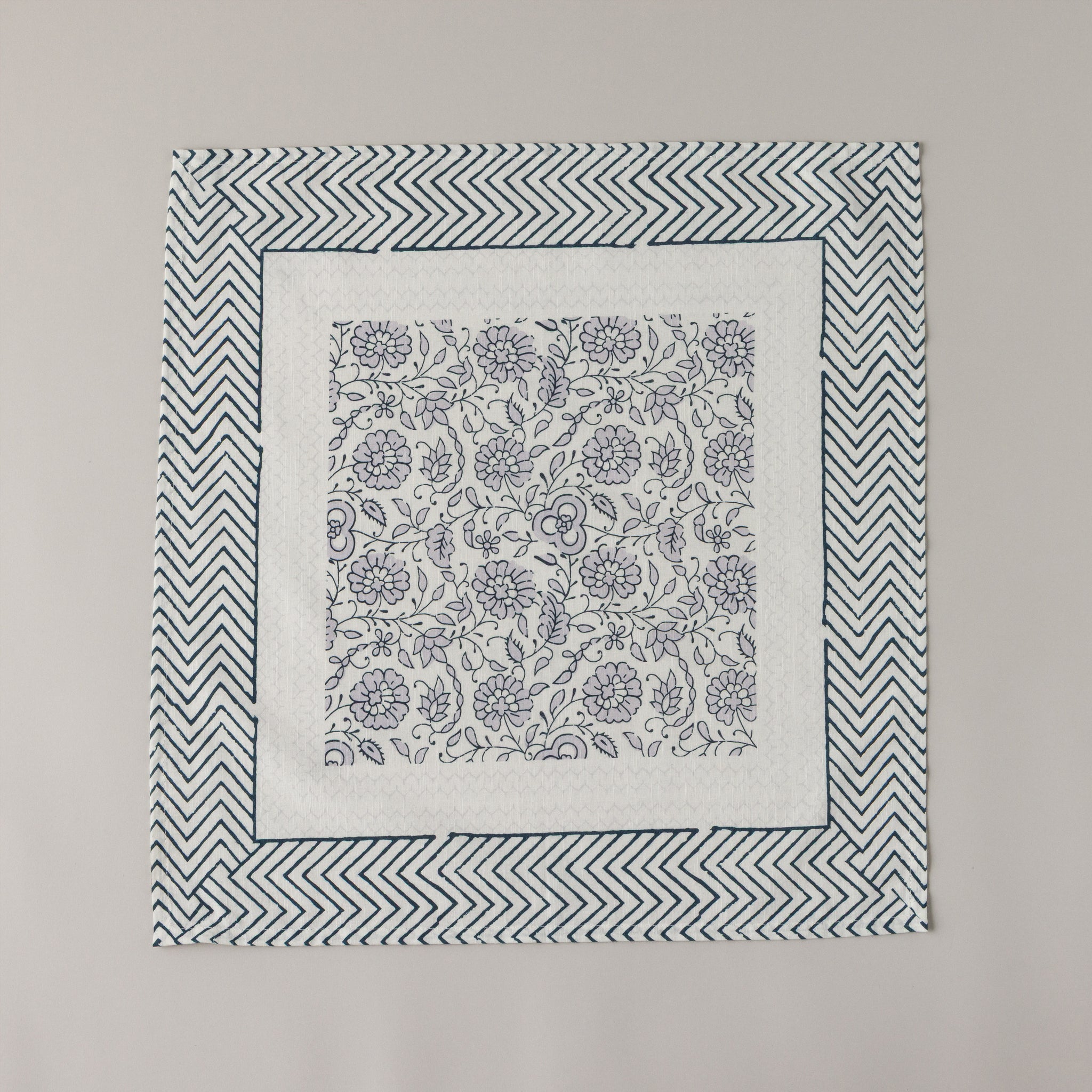 Cornflower Cotton Block Print Napkins – Set of 4