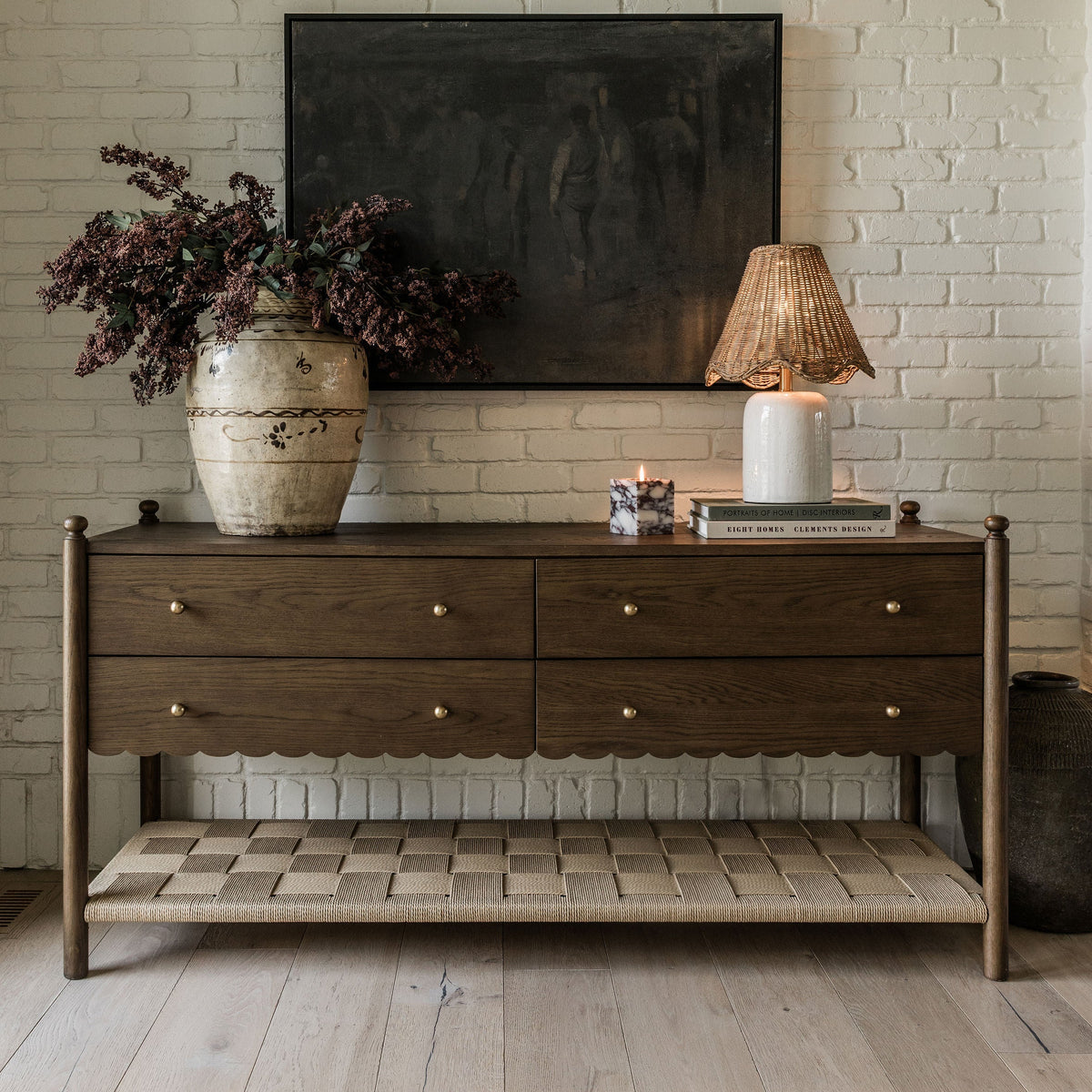James 4-Drawer Oak Dresser