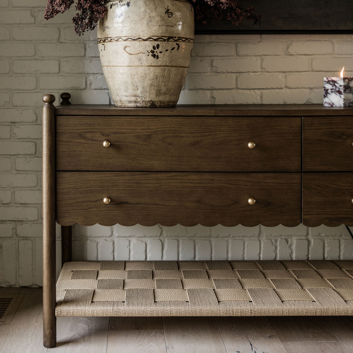 James 4-Drawer Oak Dresser