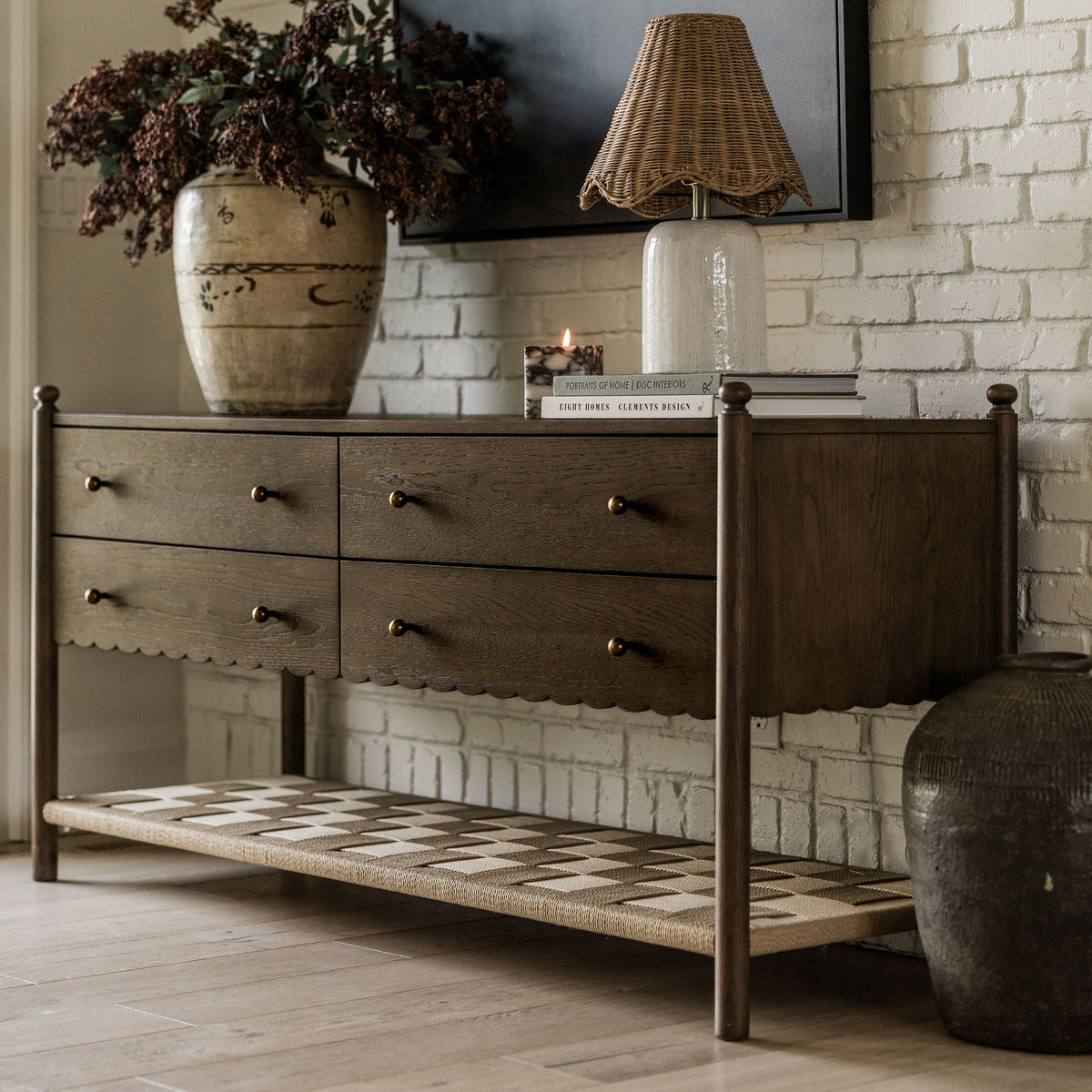 James 4-Drawer Oak Dresser
