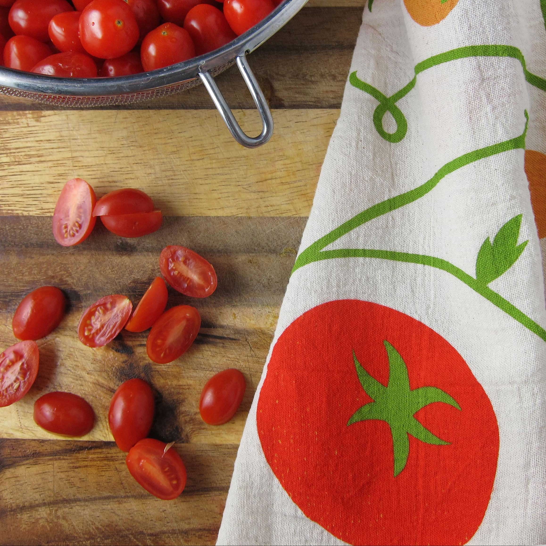 Tomato Basil (Tomato, Basil) - Tea Towel Set of 2