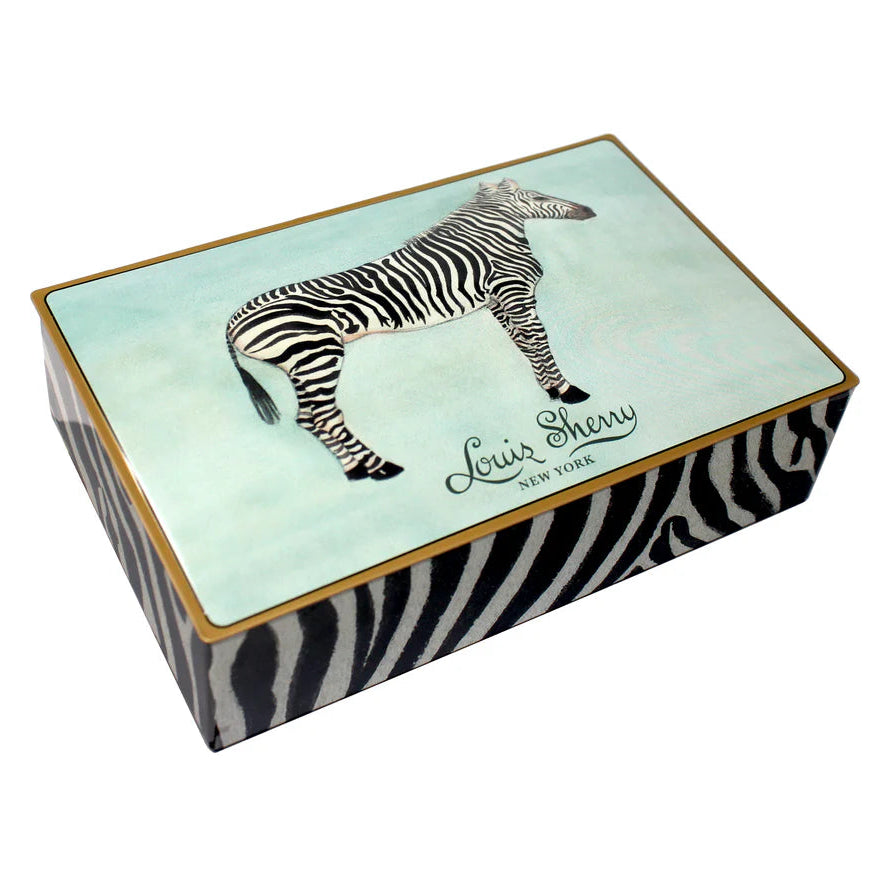 Louis Sherry 12pc Traditional Chocolate Truffles: Mary Maguire Zebra Tin