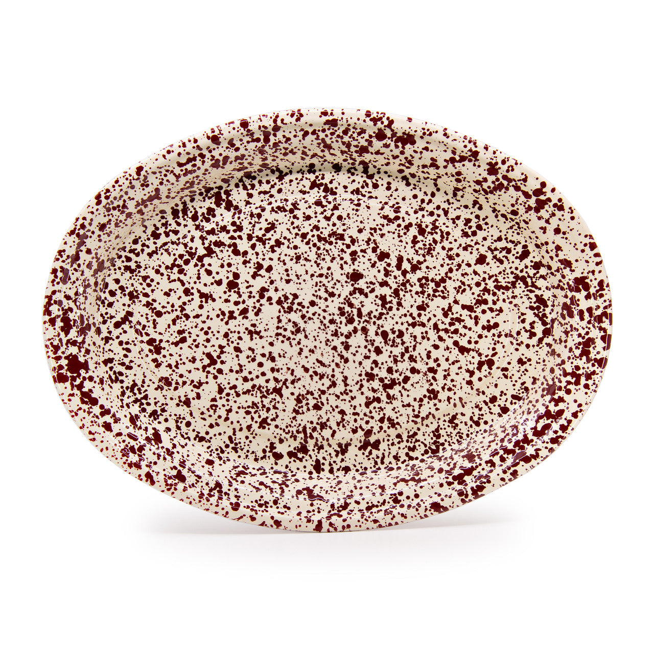 Splatter Oval Platter - Burgandy and Cream