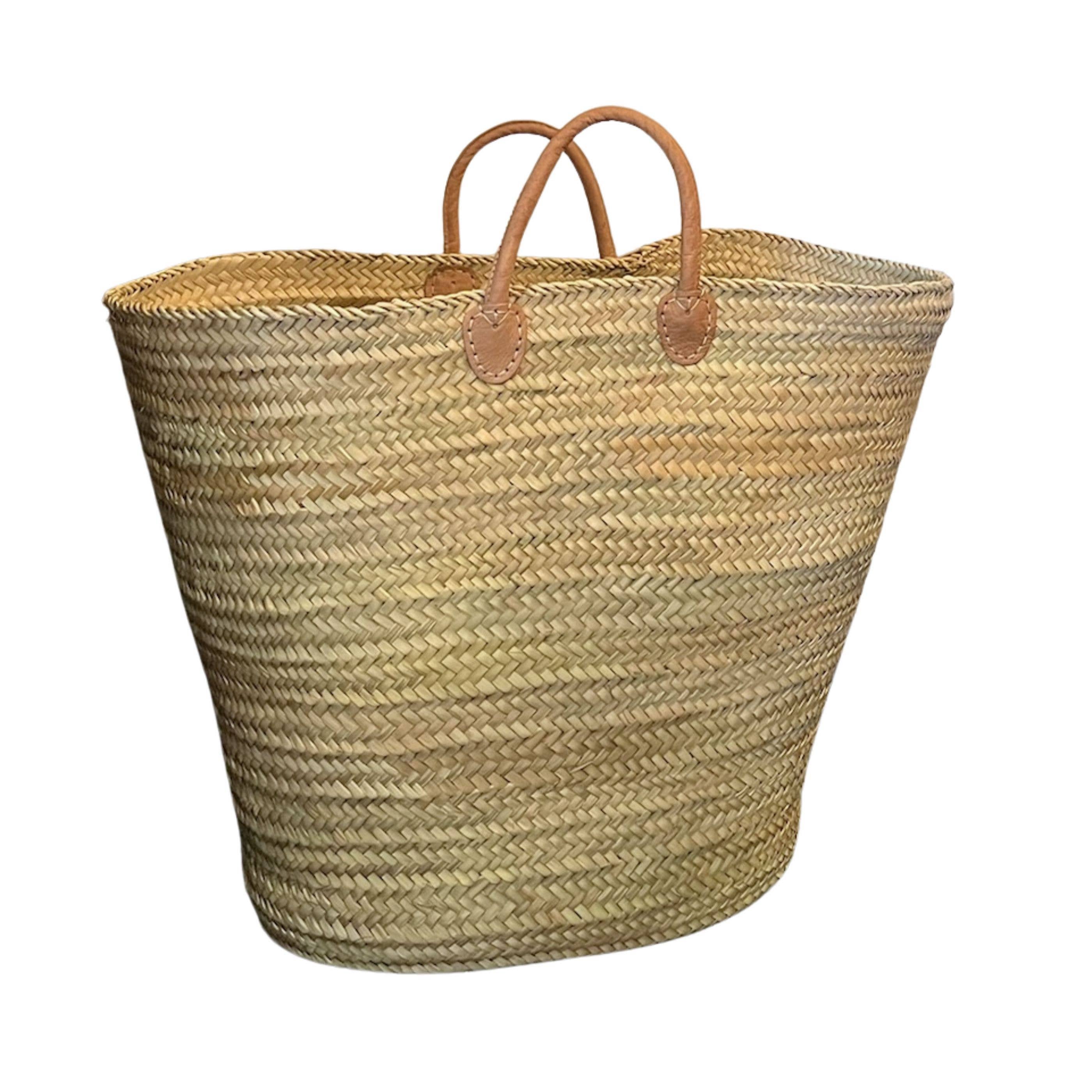 House Basket with Leather Handles
