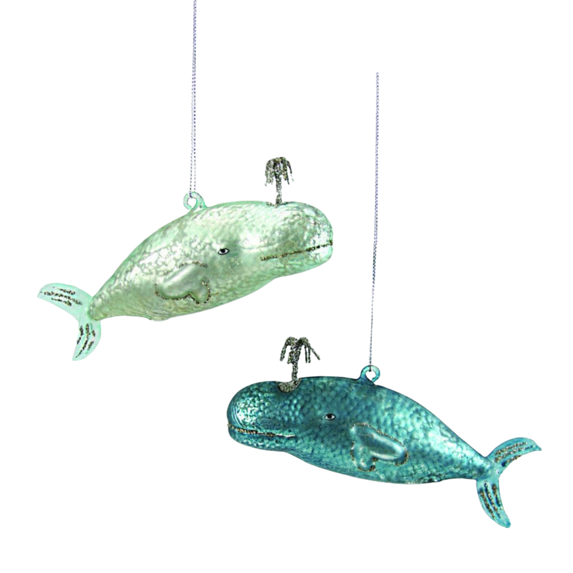 Victorian Whale Glass Ornament