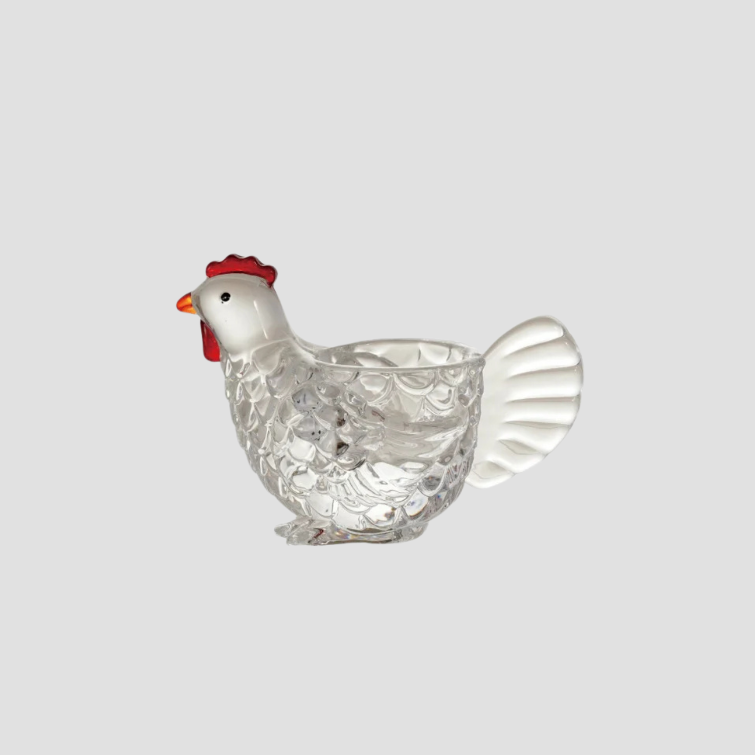 Glass Chicken Shaped Votive Holder
