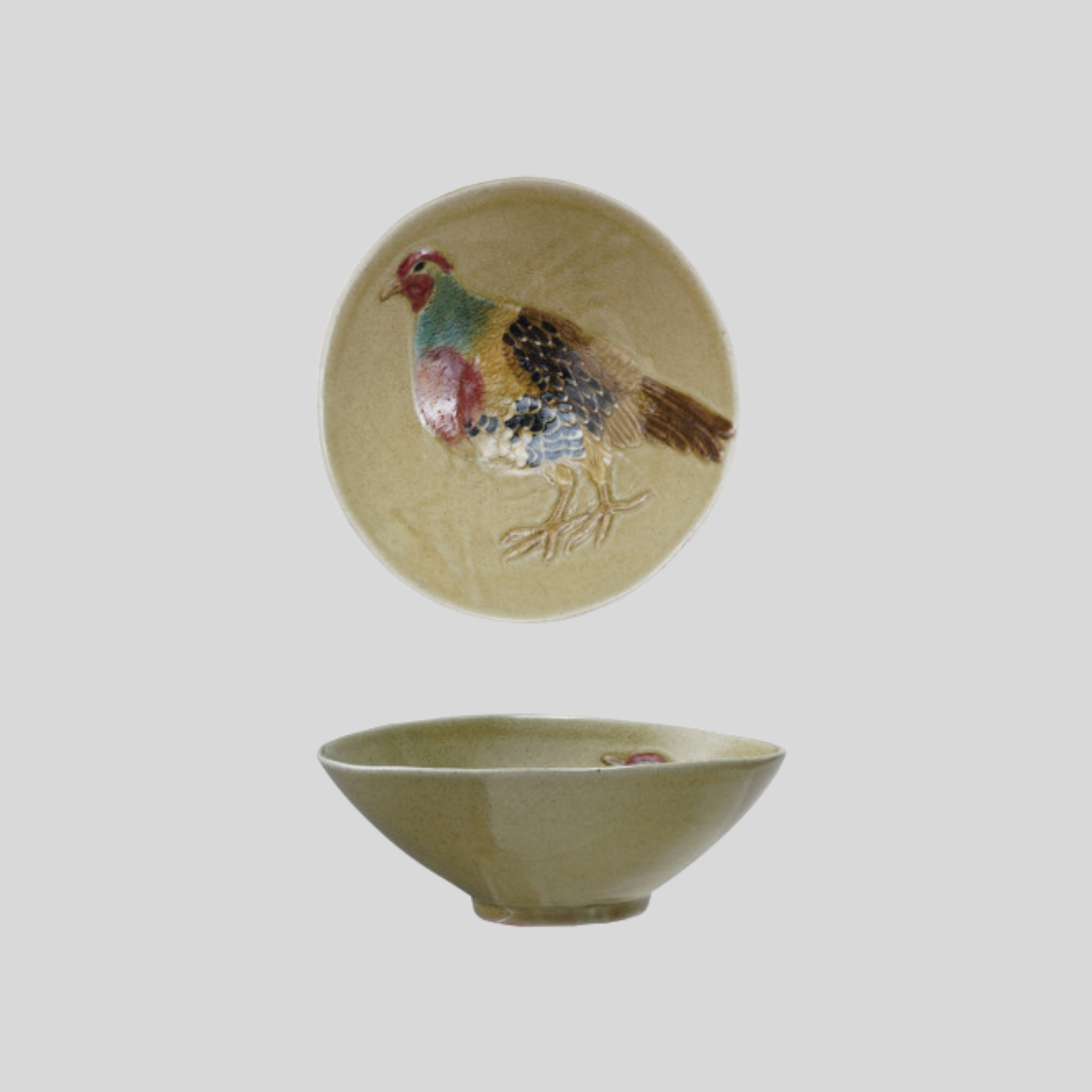 Stoneware Bowl with Animal