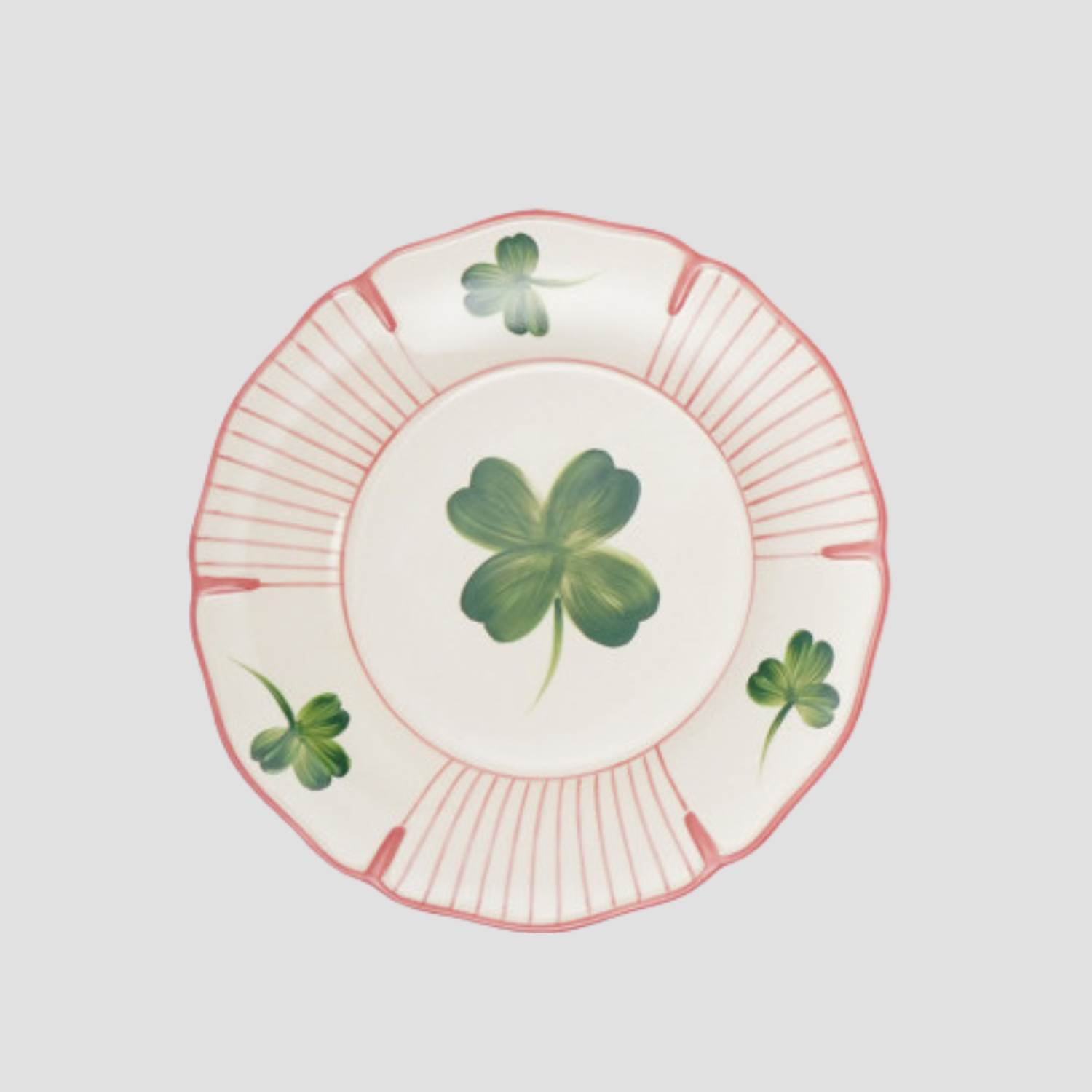 Scalloped Plate with Botanicals - Size 10 3/4"