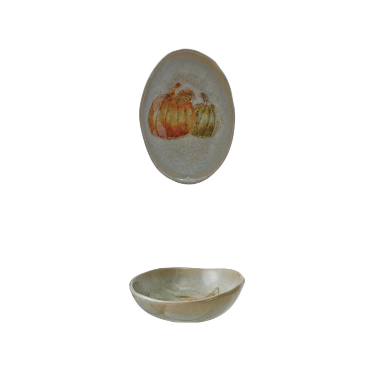 Stoneware platter with Autumnal Animal