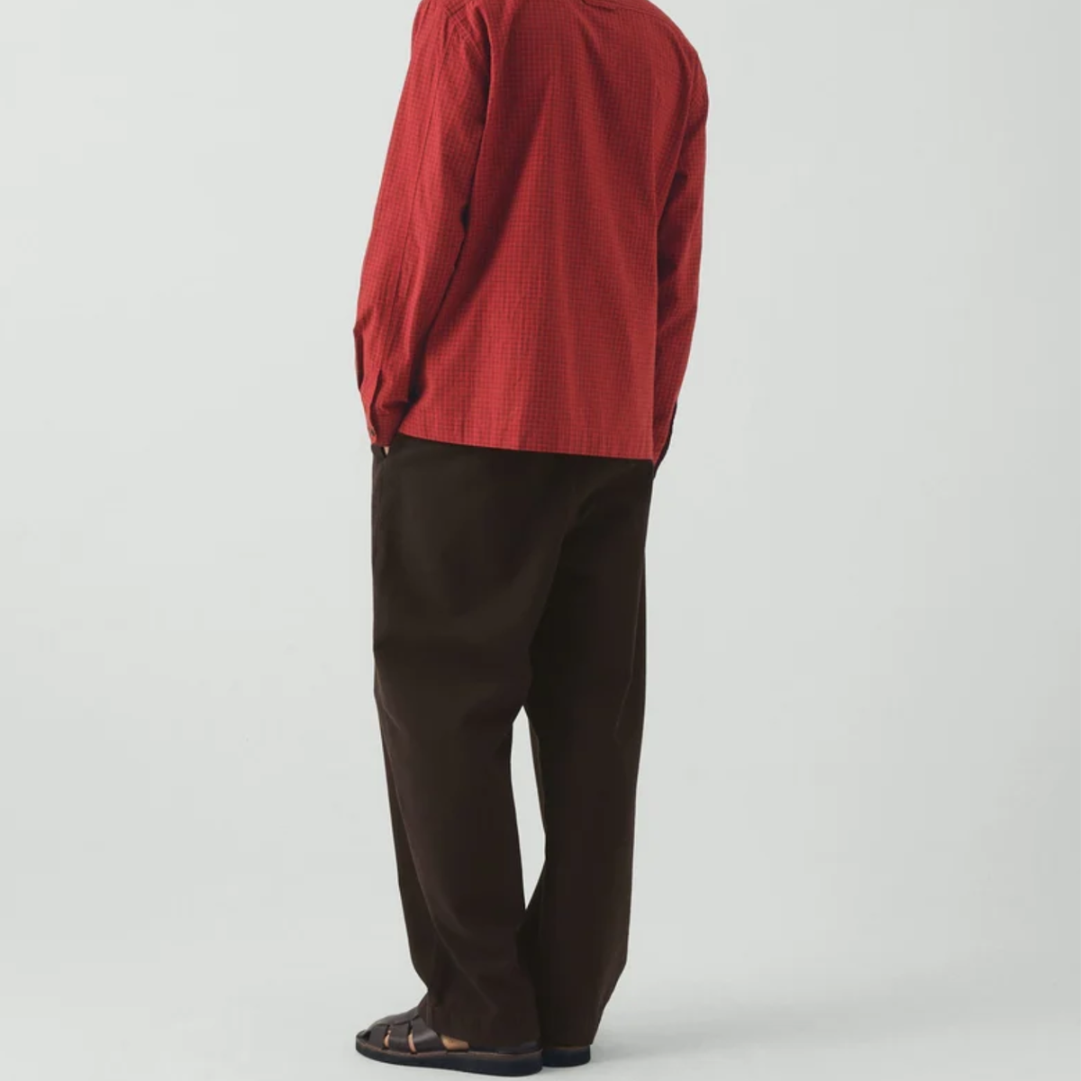 Men's Graph Paper Check Cotton Shirt