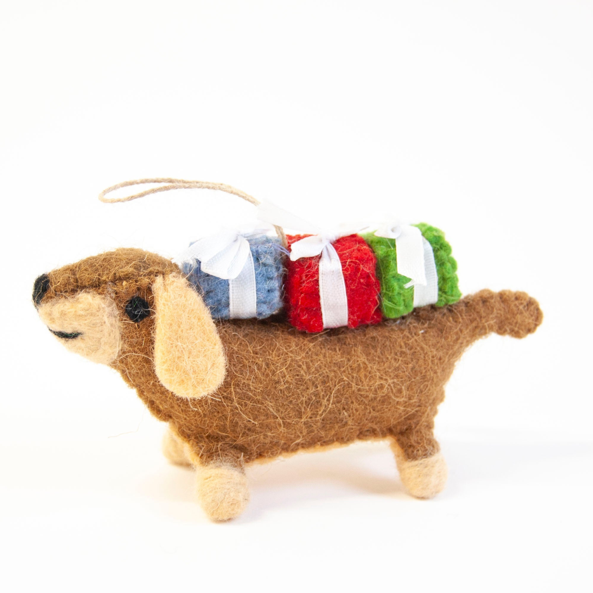 Daisy Dachshund Felted Ornament