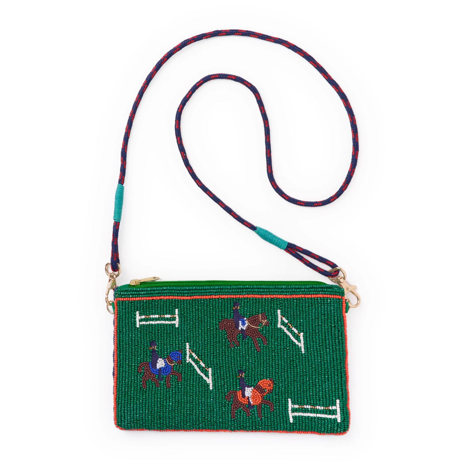 Leila Seed Bead Clutch With Strap
