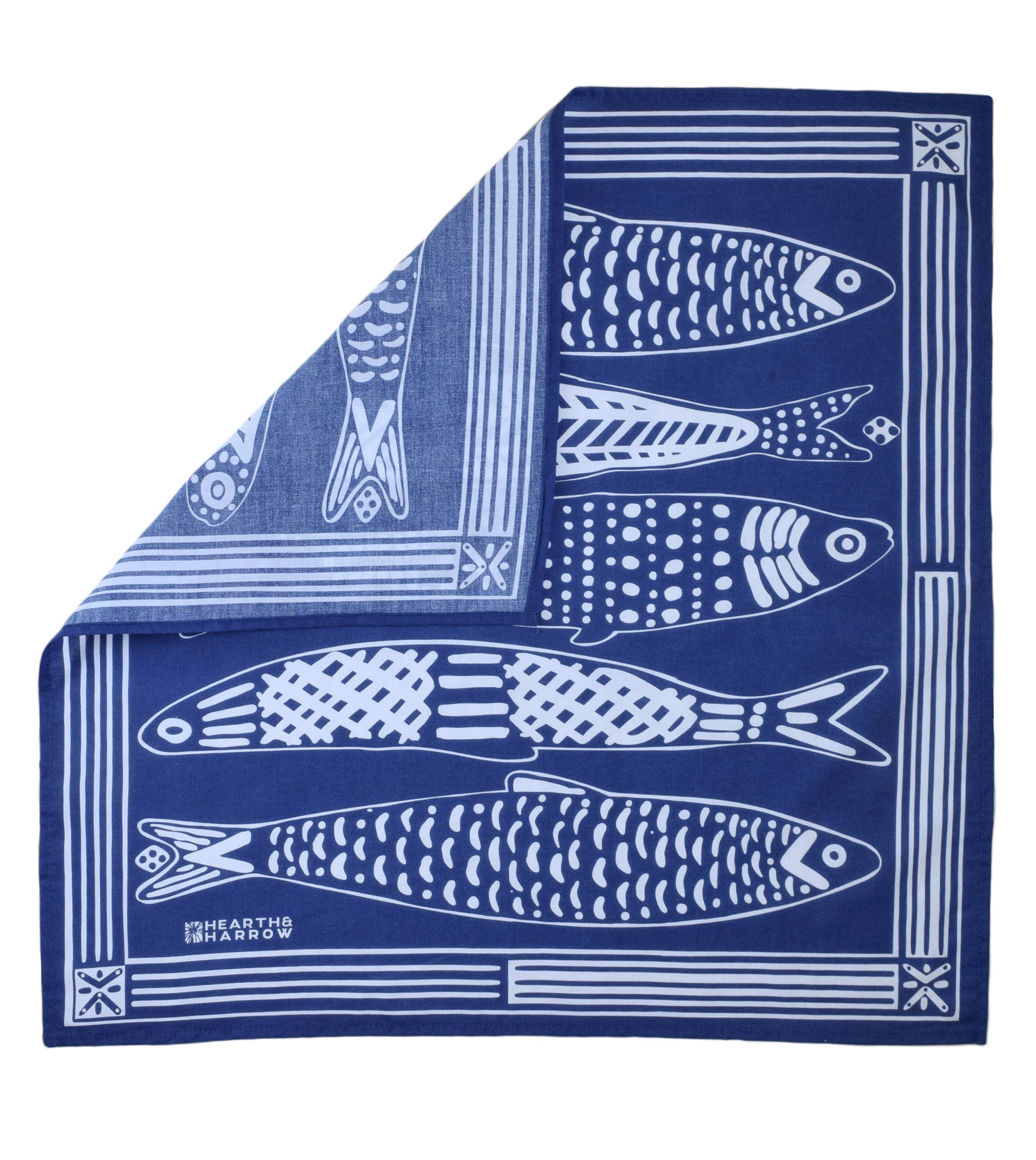 Sardine Bandana - 100% Cotton - Nautical Print - Hanky Ascot