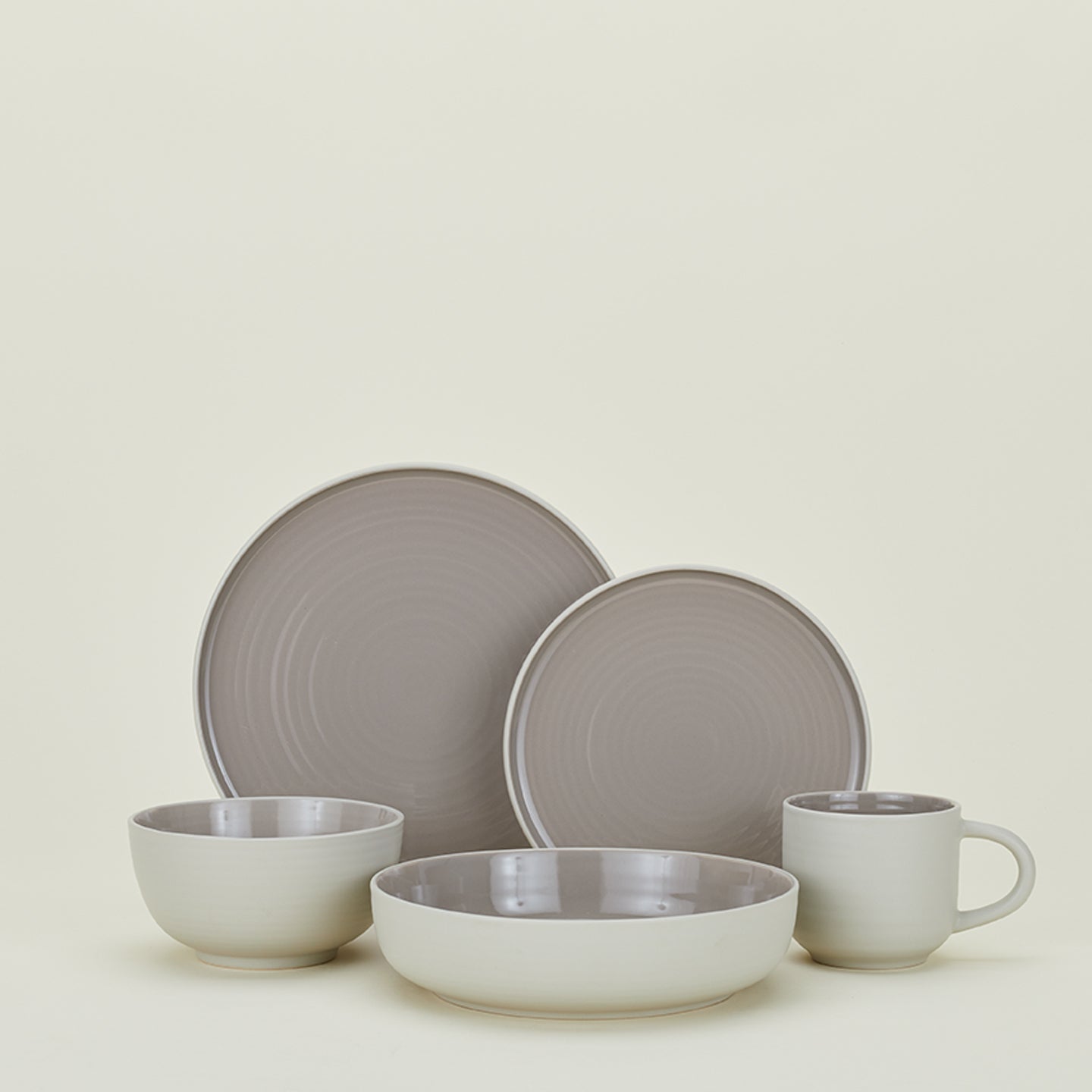 ESSENTIAL SALAD PLATE - SET OF 4, LIGHT GREY