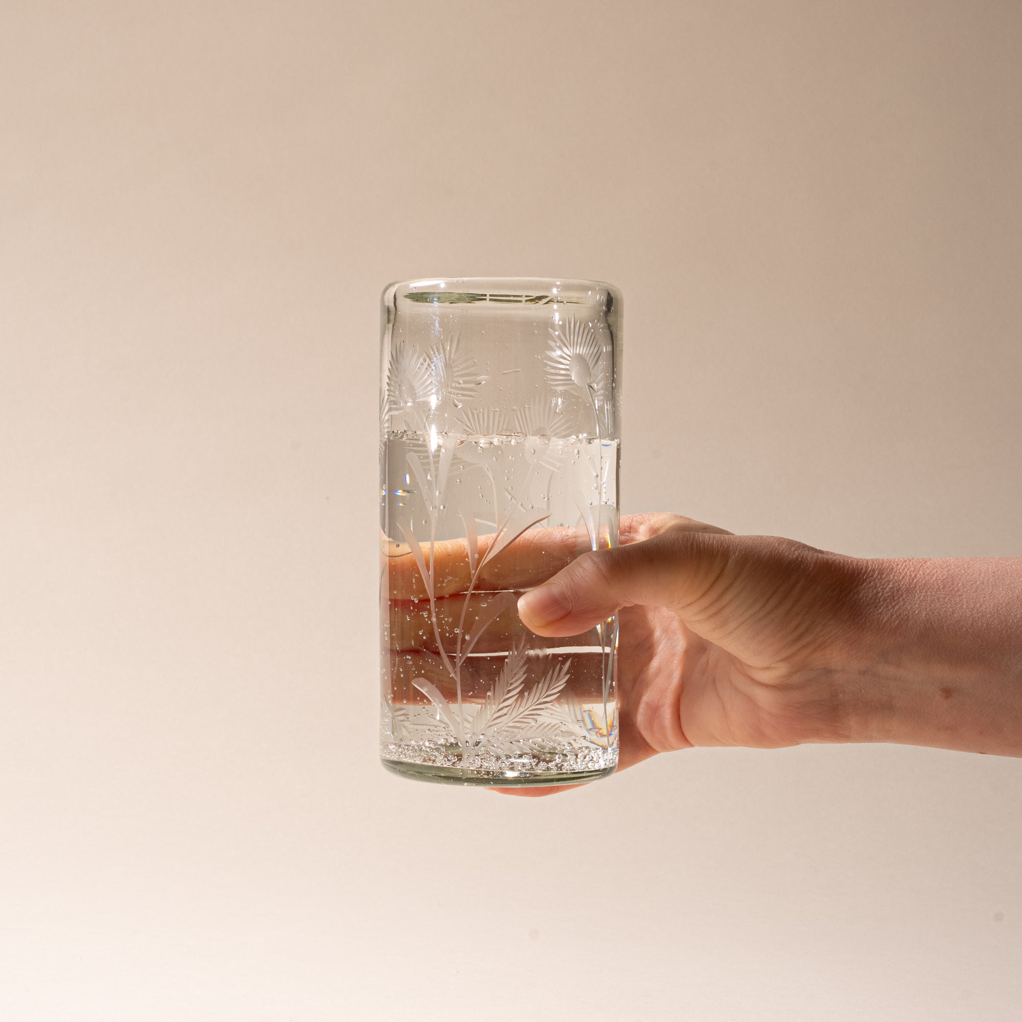 Etched Thistle Highball Glass