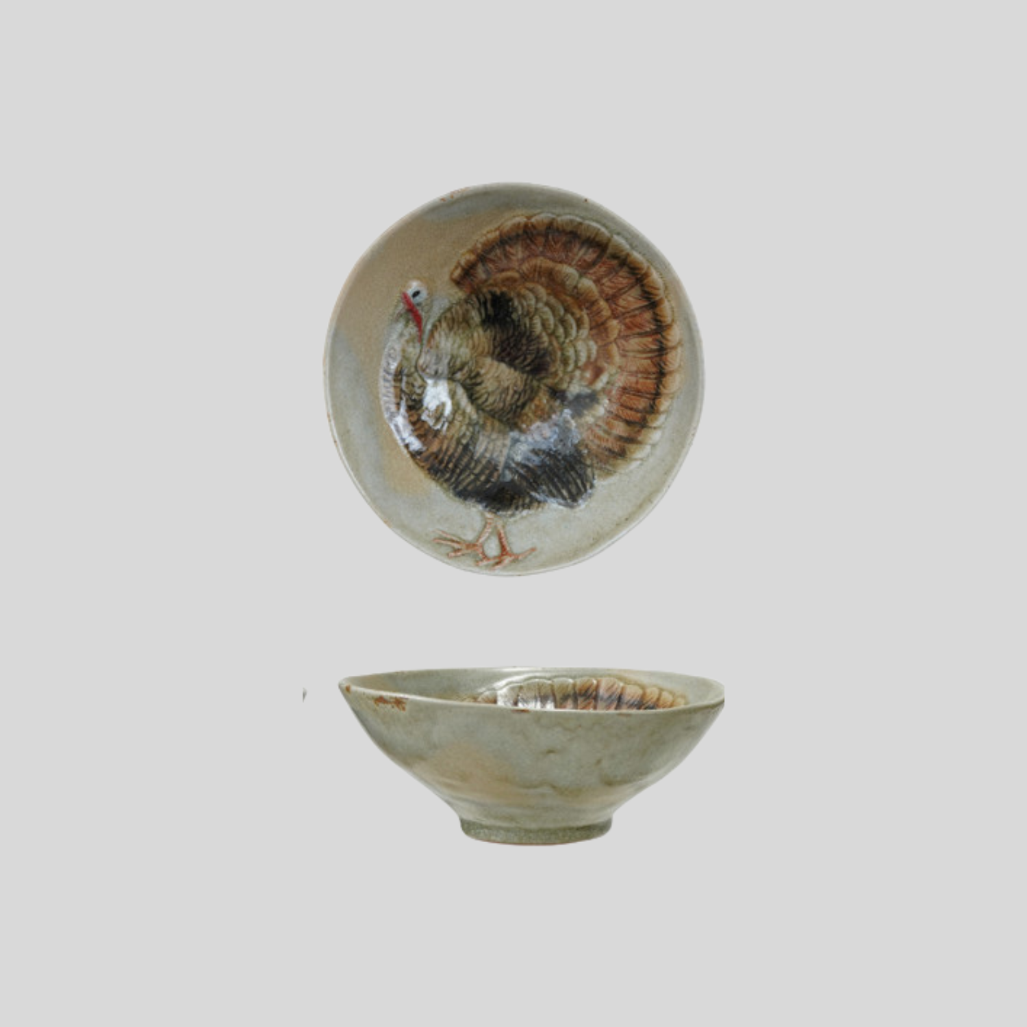 Stoneware Bowl with Animal